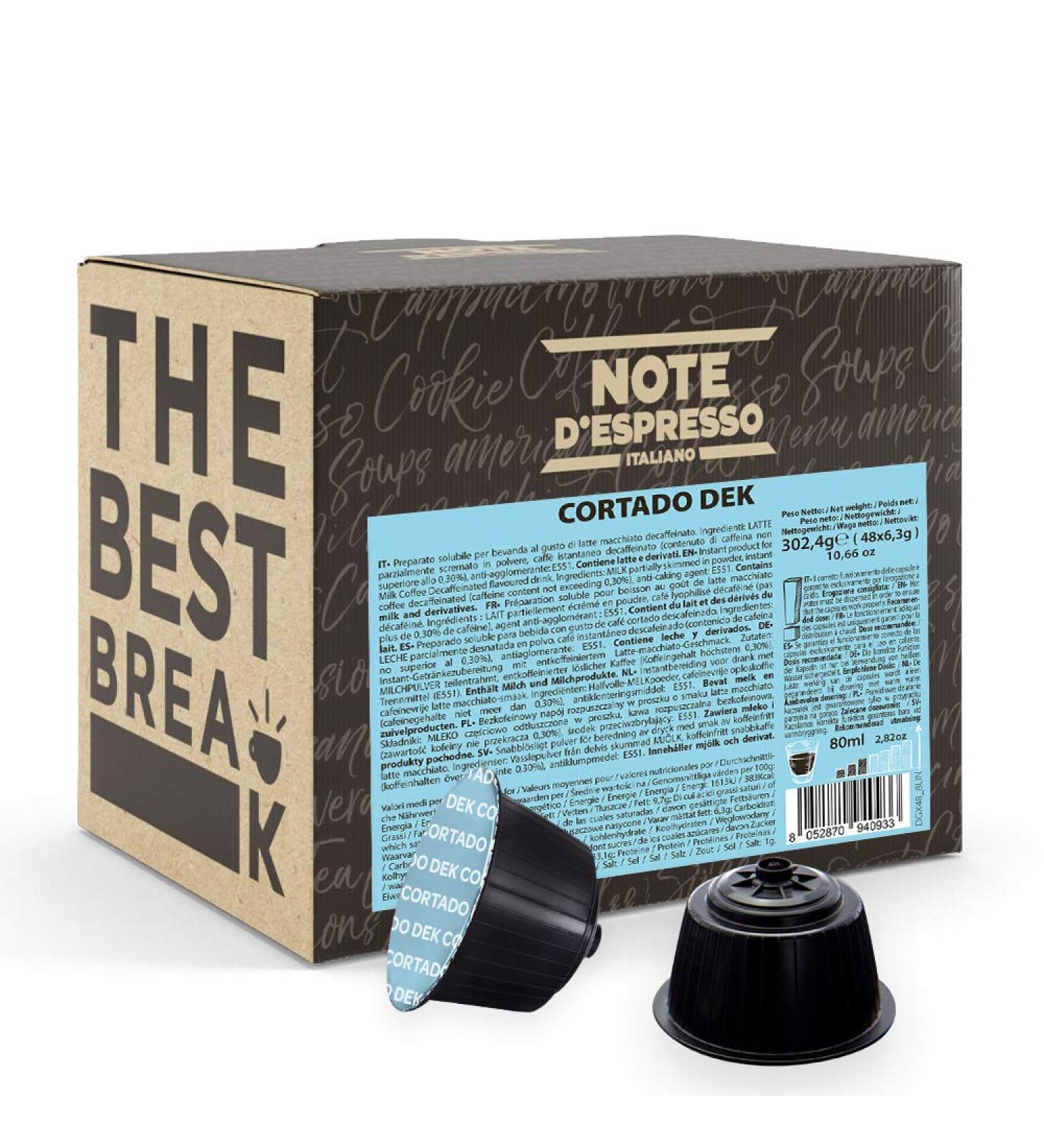 Neronobile Srl Note dEspresso Cortado Dek Immediately 48 Capsules - Buy Online on GoSupps.com