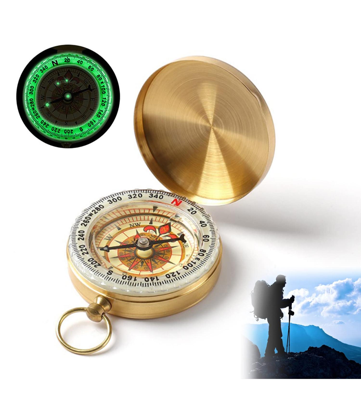 Portable Brass Children's Compass - Waterproof & Fluorescent Navigation Tool for Camping & Hiking - International Shipping - Buy Online on GoSupps.com