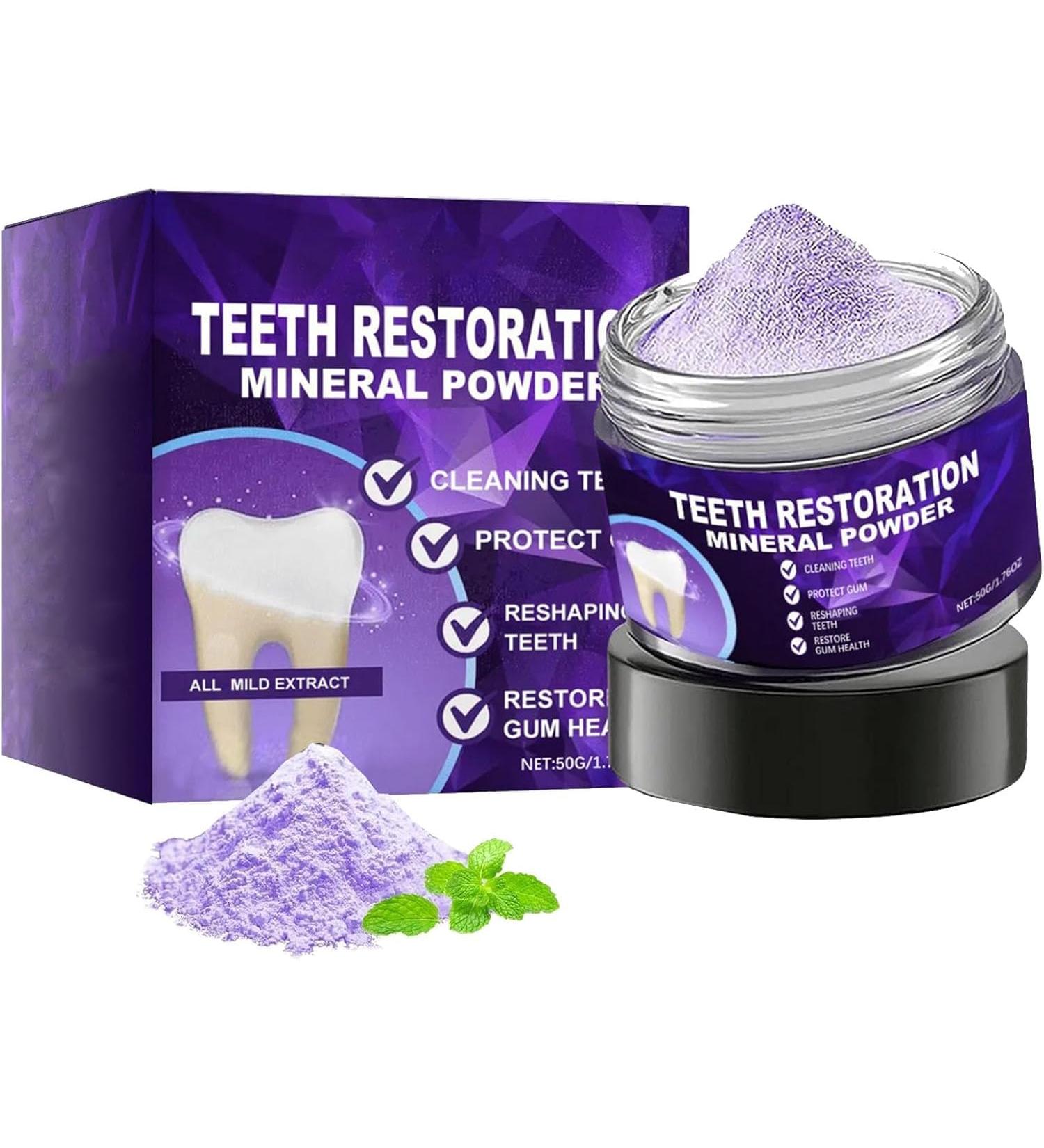 Tooth restorative mineral powder teeth whitening agent stain remover natural oral care fresh breath strengthened gums 50 g 1 Piece - Buy Online on GoSupps.com