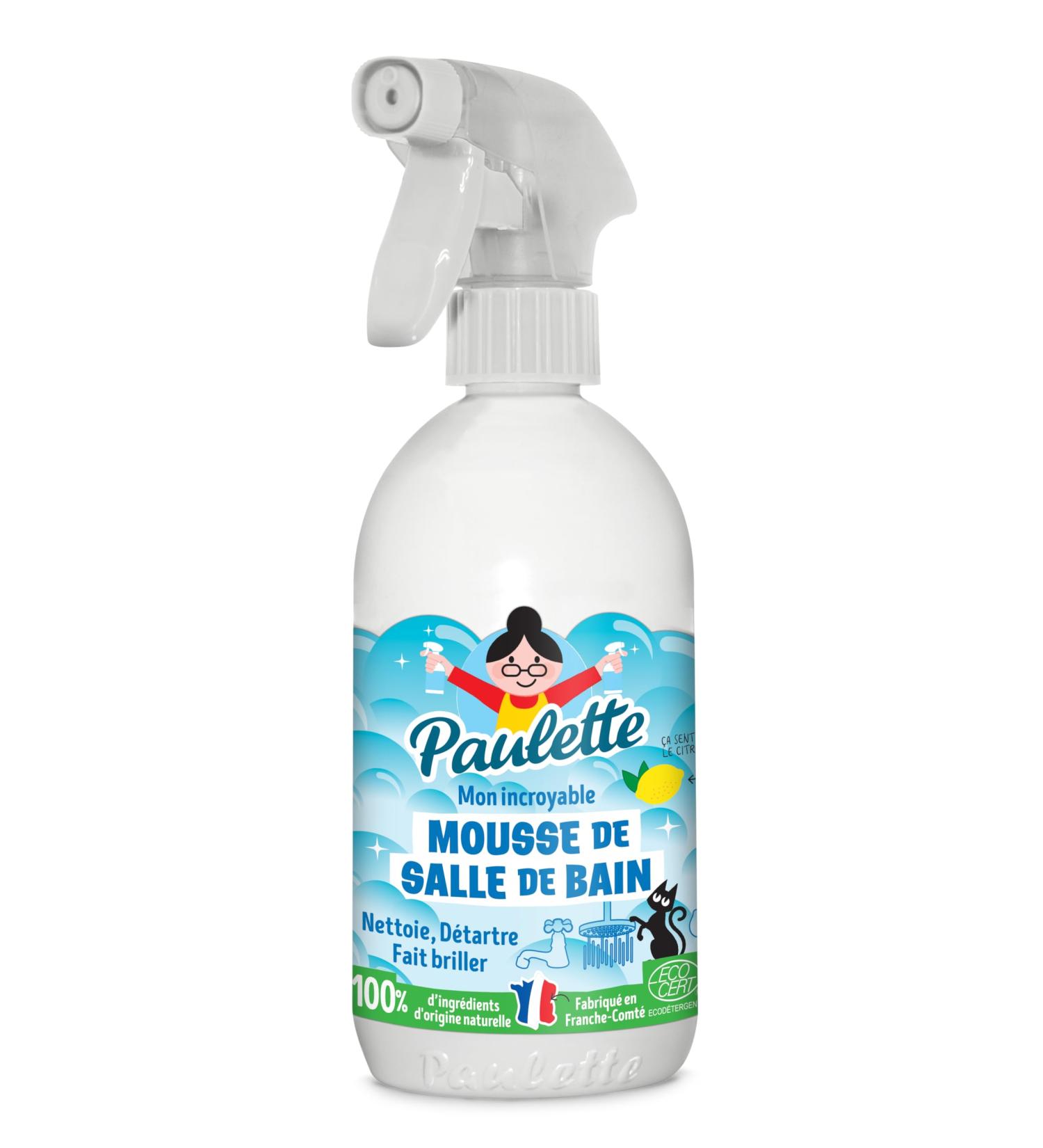  Paulette PAULETTE LA TERREUR DU MENAGE - Lemon Bathroom Foam - Natural and Ecocert Degreasing Cleaner Spray - 500 ml - Buy Online on GoSupps.com