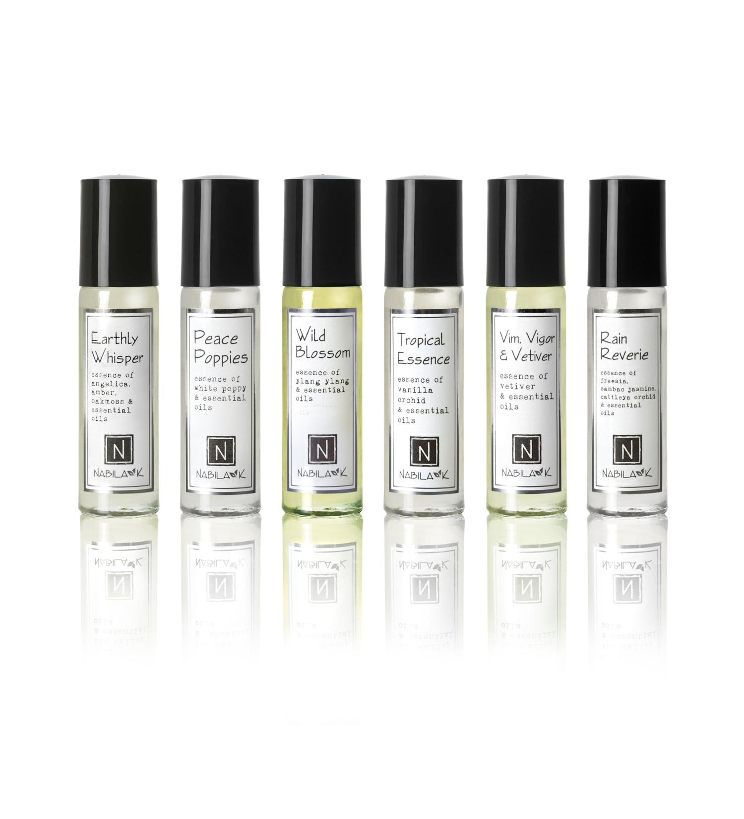 Roll-on Perfume (Set of 6) with Essential Oils Alcohol-Free All-Natural Organic Long-Lasting Fragrance - Travel-Size Perfume for Women - TSA Approved 0.33 oz / 10 ml Collection #2