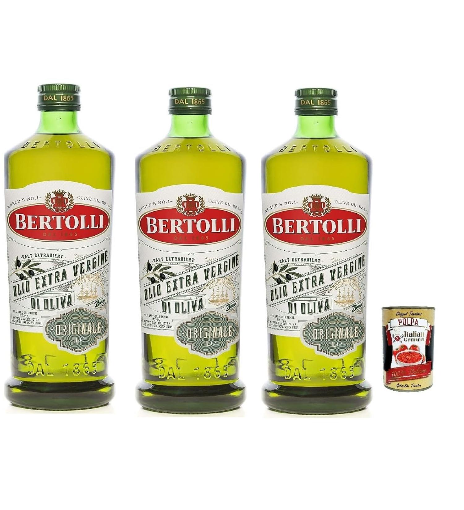 Bertolli Extra Original Olive Oils 1 Pack (3 x 1000 ml) + Italian Gourmet Polpa - Buy Online on GoSupps.com
