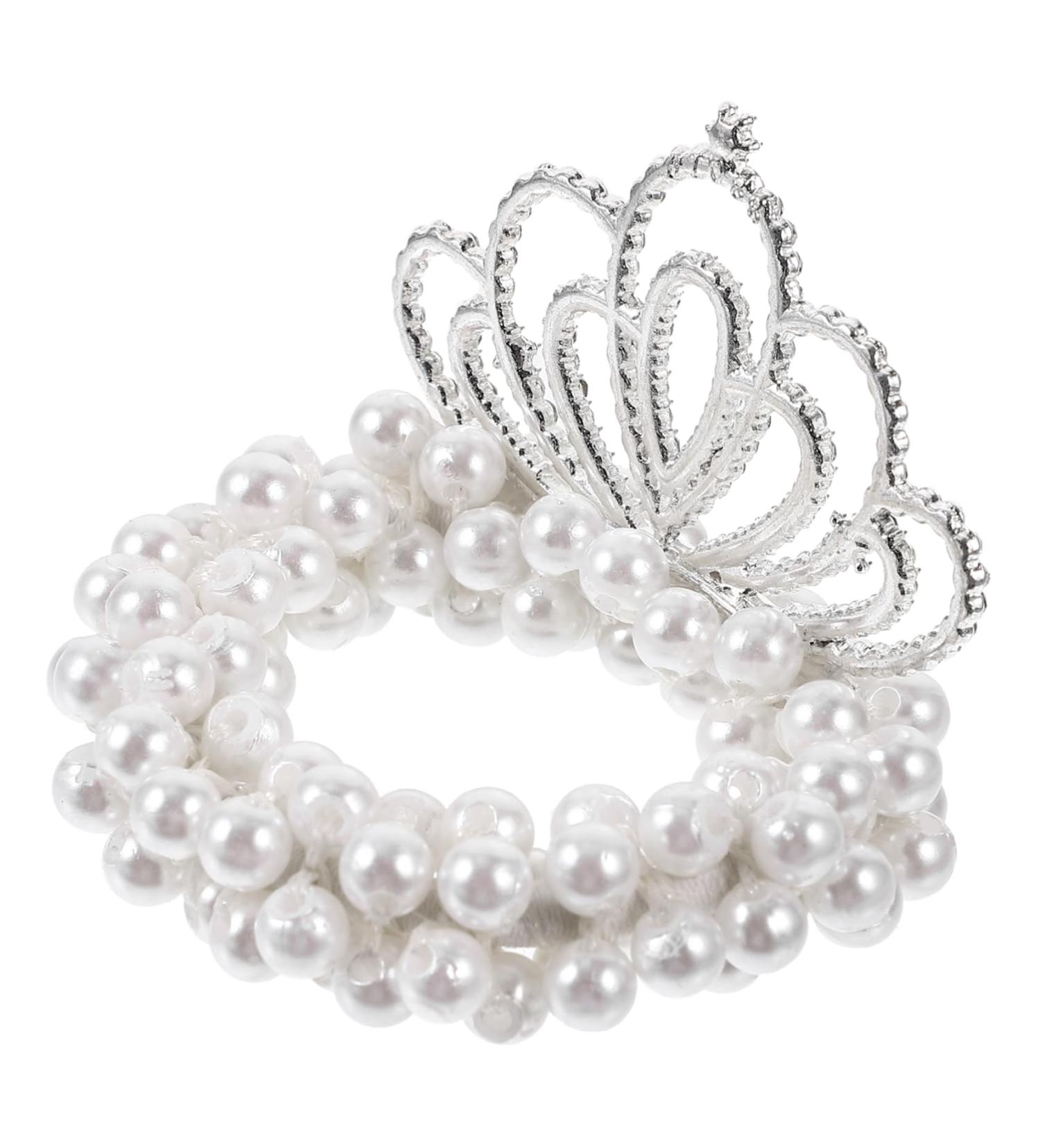 Ipetboom Hair Rope Hair Accessories for Girls Pearl Hair Tie Elastic Hair Tie Tiara Hair Ribbons Hair Ties for Girls Scrunchies for Girls Pearl Crown Hair Ties Pearl Beaded Hair Scrunchies - Buy Online on GoSupps.com