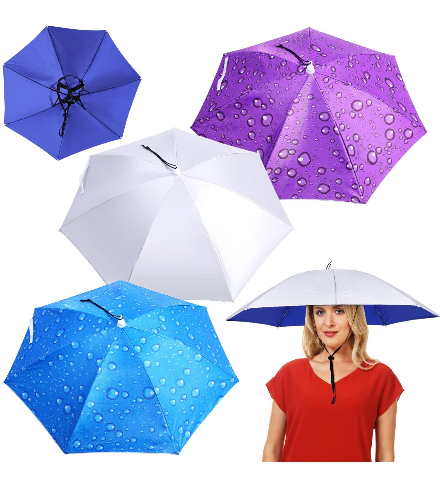 Reginary 30-inch Fishing Umbrella Hat - Adjustable UV Protection Cap for Golf, Camping, Beach | Foldable Head Umbrella for Adults & Kids - Buy Online on GoSupps.com