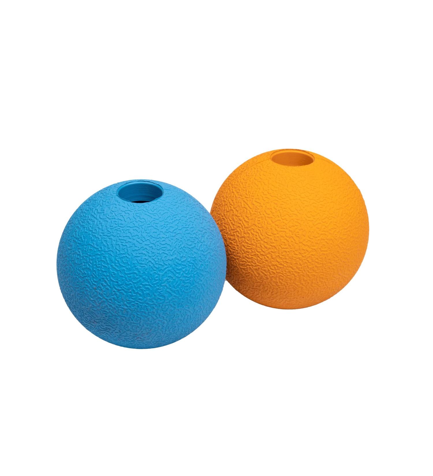 Buy Amazon Basics 3-Inch Rubber Fetch Balls for Dogs - Blue & Orange 2-Pack | International Shipping Available - Buy Online on GoSupps.com