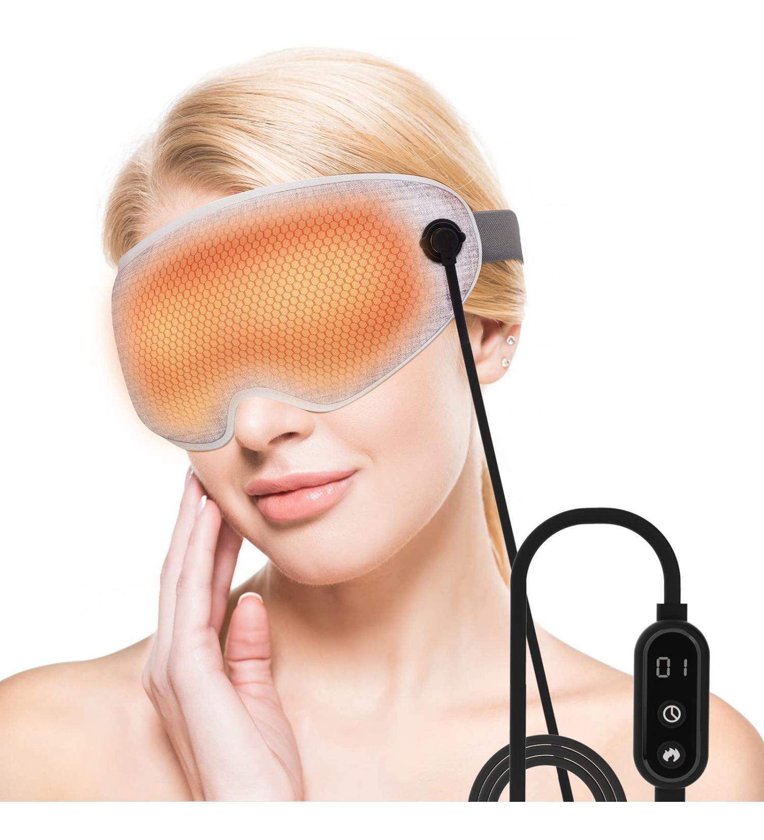 Heated Sleep Eye Mask 3D Ergonomic Design Quickly Heated Magnet Suction Wire Long-Lasting Heat Breathable and Soft Suitable for Nap Travel Decompression Relief Migraine Dry Eyes Blue(wired) - Buy Online on GoSupps.com