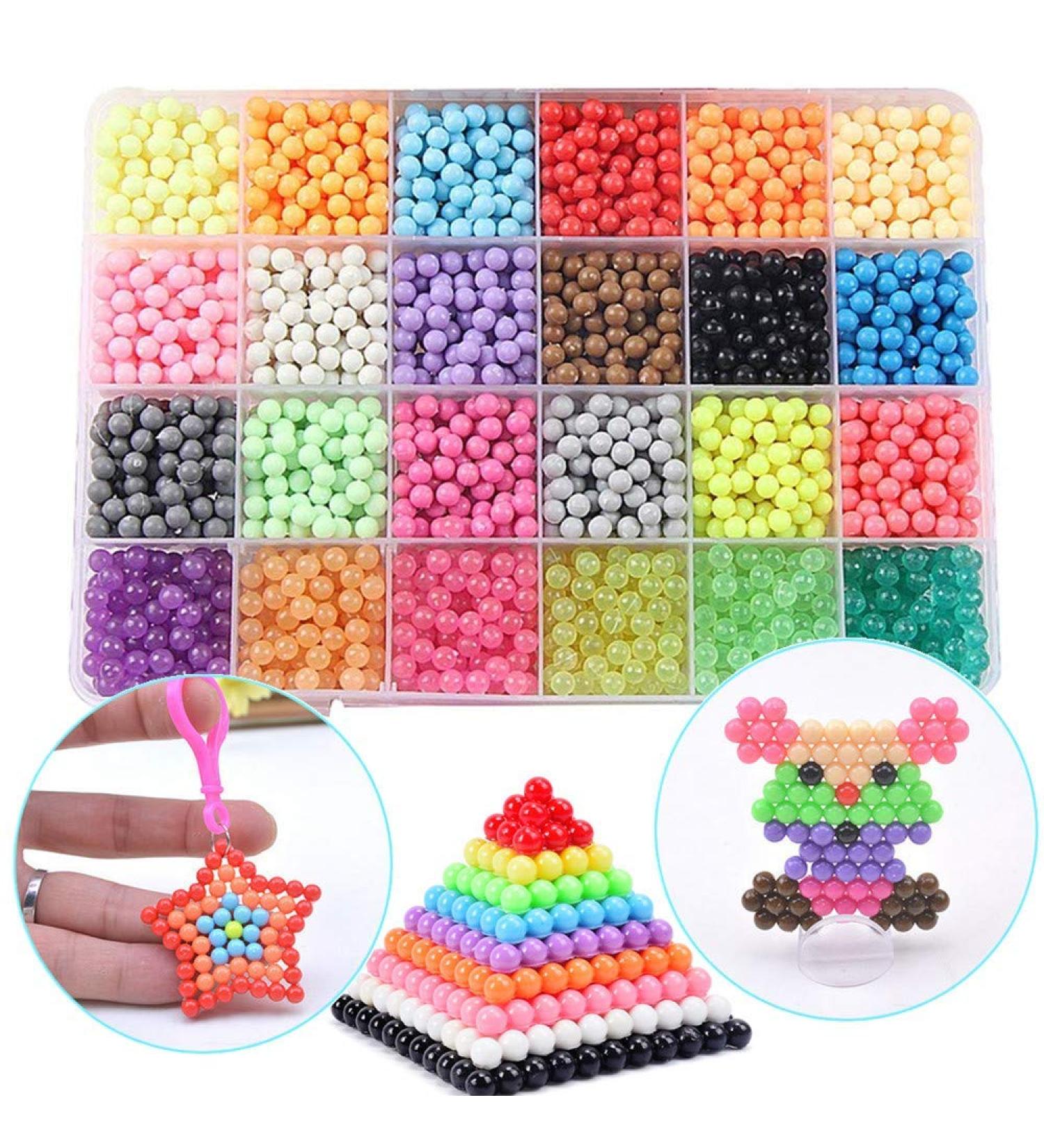 Funcool Water Spray Beads Refill Set - 24 Colors Fusible Beads for Kids - Over 3000 Classic and Jewel Beads - Compatible with Beados Art Crafts - Buy Online on GoSupps.com