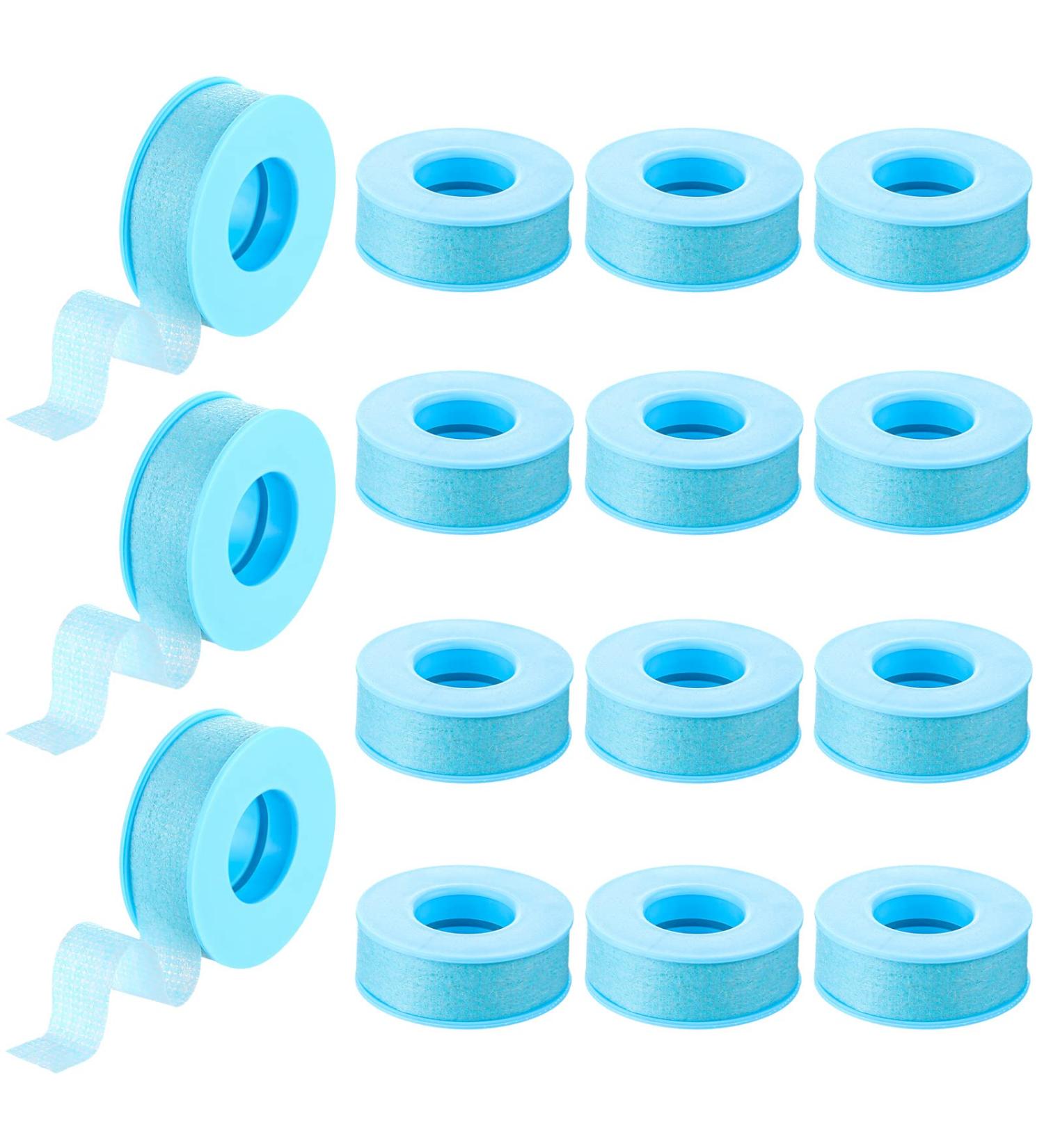 Nuanchu 12 Rolls Reusable Silicone Tape for Sleeping, Skin, Lash - Easy to Remove (Blue, 0.5 Inch x 3.9 Yards) - Buy Online on GoSupps.com