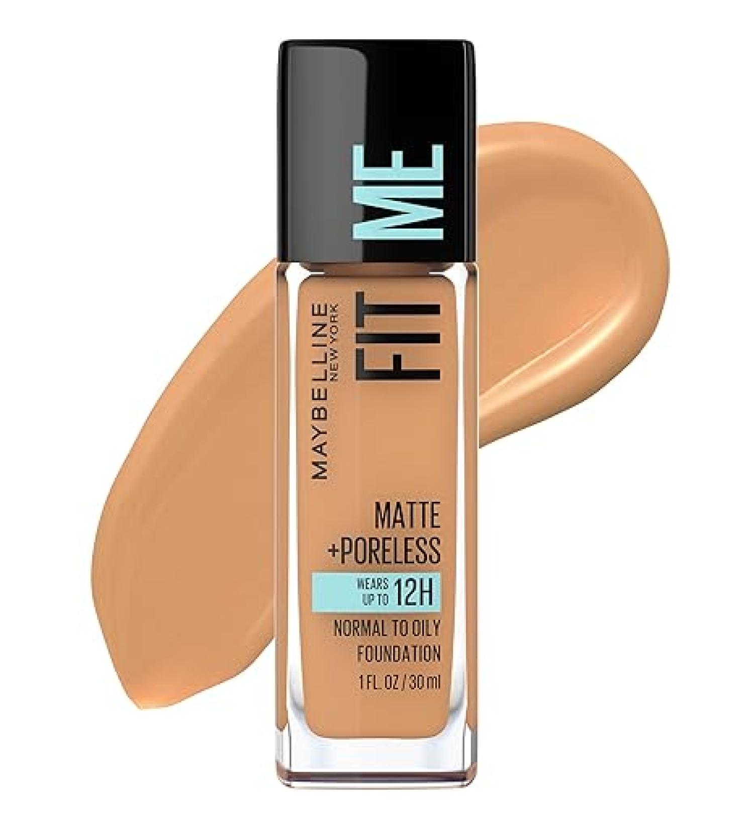 Maybelline Fit Me Matte + Poreless Liquid Oil-Free Foundation Makeup, Toffee, 1 Count - Buy Online on GoSupps.com