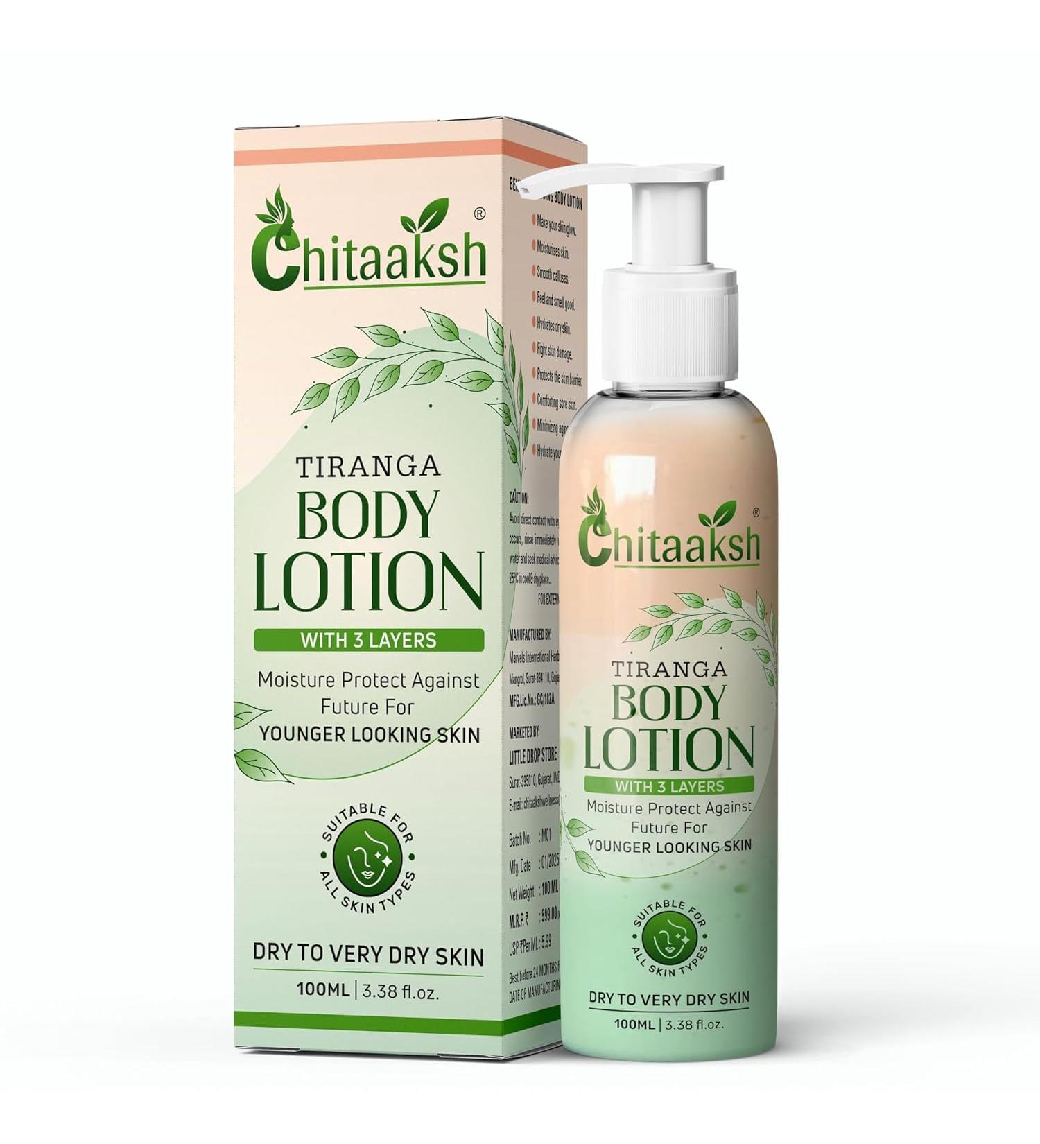 Chitaaksh Deep Nourish Body Lotion With 3 Layers for Women & Men | Non Sticky Body Moisturizer With Natural Sunscreen | Winter Body Lotion For Dry To Very Dry Skin (100 ML) - Buy Online on GoSupps.com