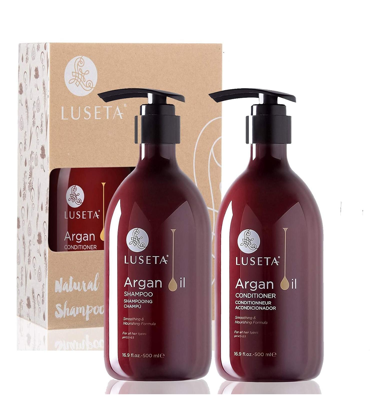Luseta Sulfate Free Shampoo and Conditioner with Argan Oil - 16.9 Fl. Oz. (Pack of 2) - Buy Online on GoSupps.com