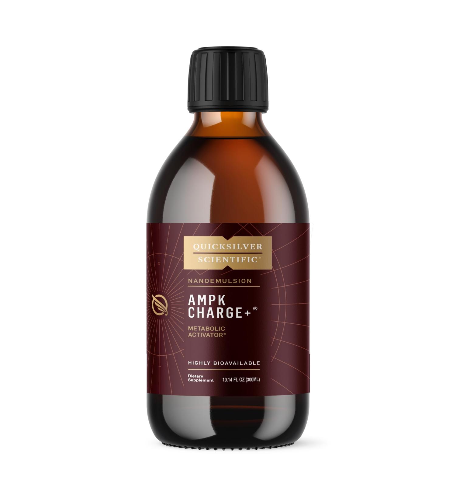 Quicksilver Scientific AMPK Charge+ - Support The Benefits of Intermittent Fasting Carb Restrictive + Keto Protocols - Promotes Energy Production Fat Breakdown + Healthy Aging (10.14oz / 300ml)