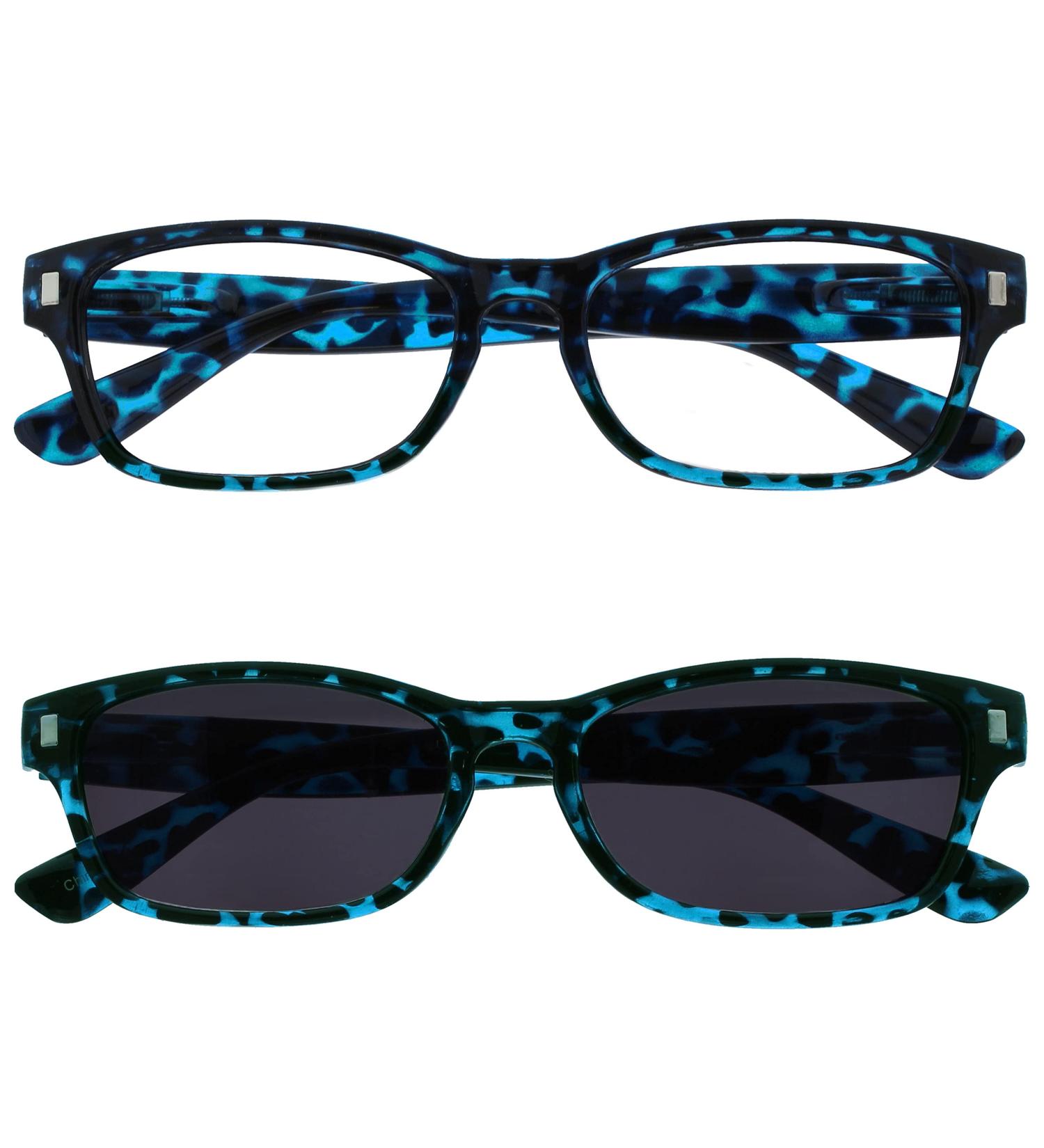 Opulize Unisex Nix Reading Glasses +1.50 Diopters - Blue Reader & Blue Sun | Stylish & Comfortable - International Shipping Available - Buy Online on GoSupps.com