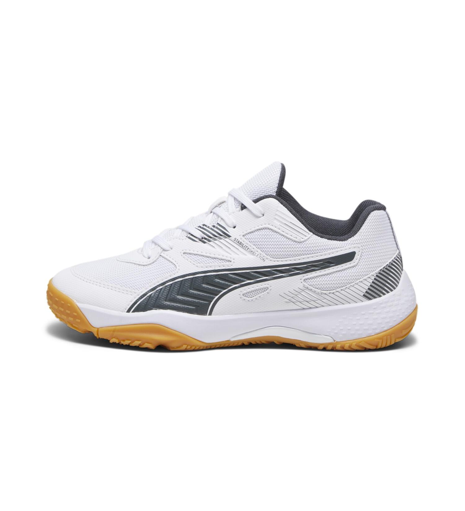 PUMA Unisex Kids Solarflash Jr II Indoor Trainers - 34 EU - Puma White/Nitro Blue/Shadow Gray - International Shipping Available - Buy Online on GoSupps.com