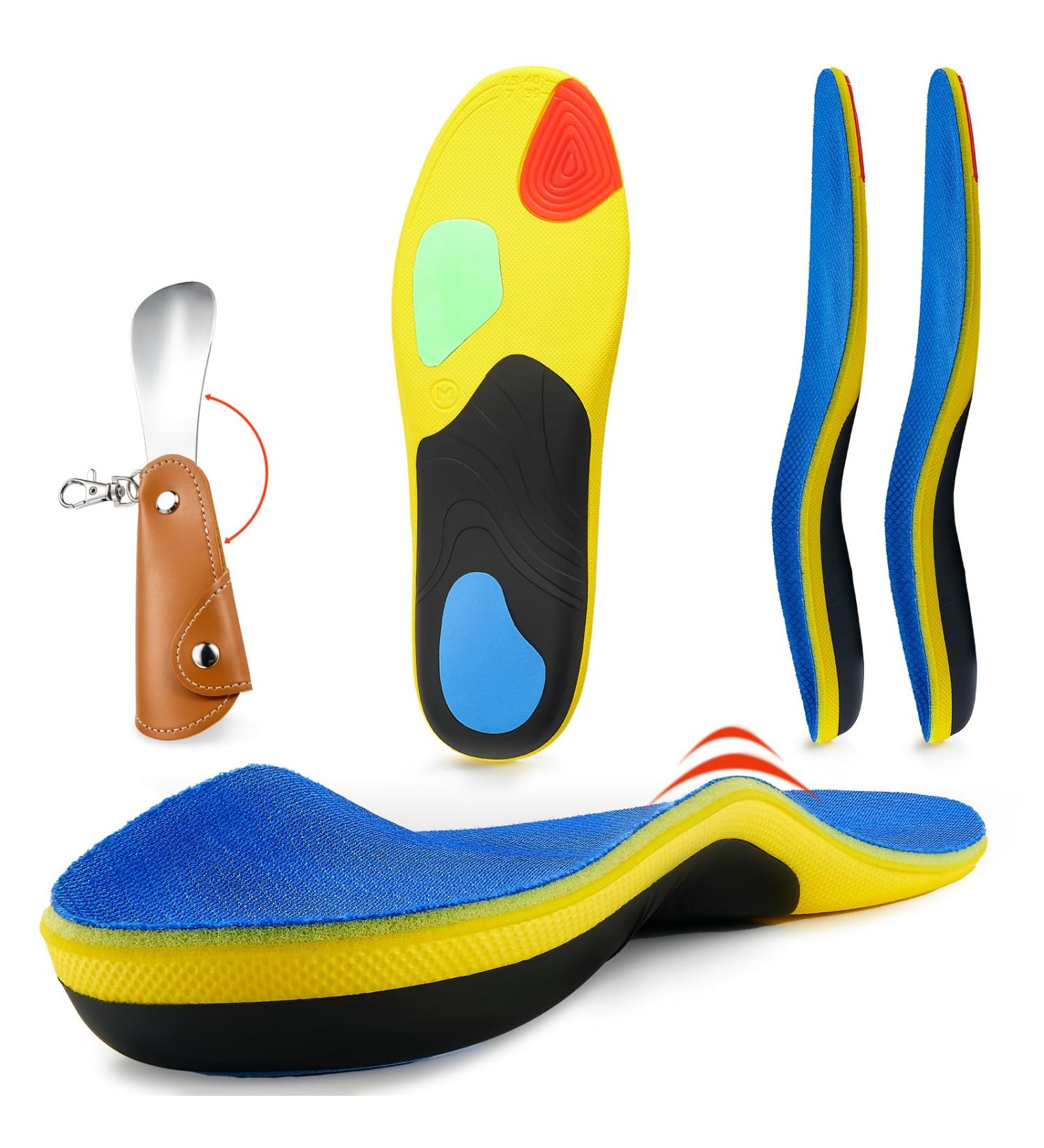 Orthopedic Insoles for Men - Heavy Duty Support for Flat Feet & Plantar Fasciitis Relief - Comfort for Work Boots | Size L (Men 10.5-11.5 / Women 11.5-12.5 - Buy Online on GoSupps.com