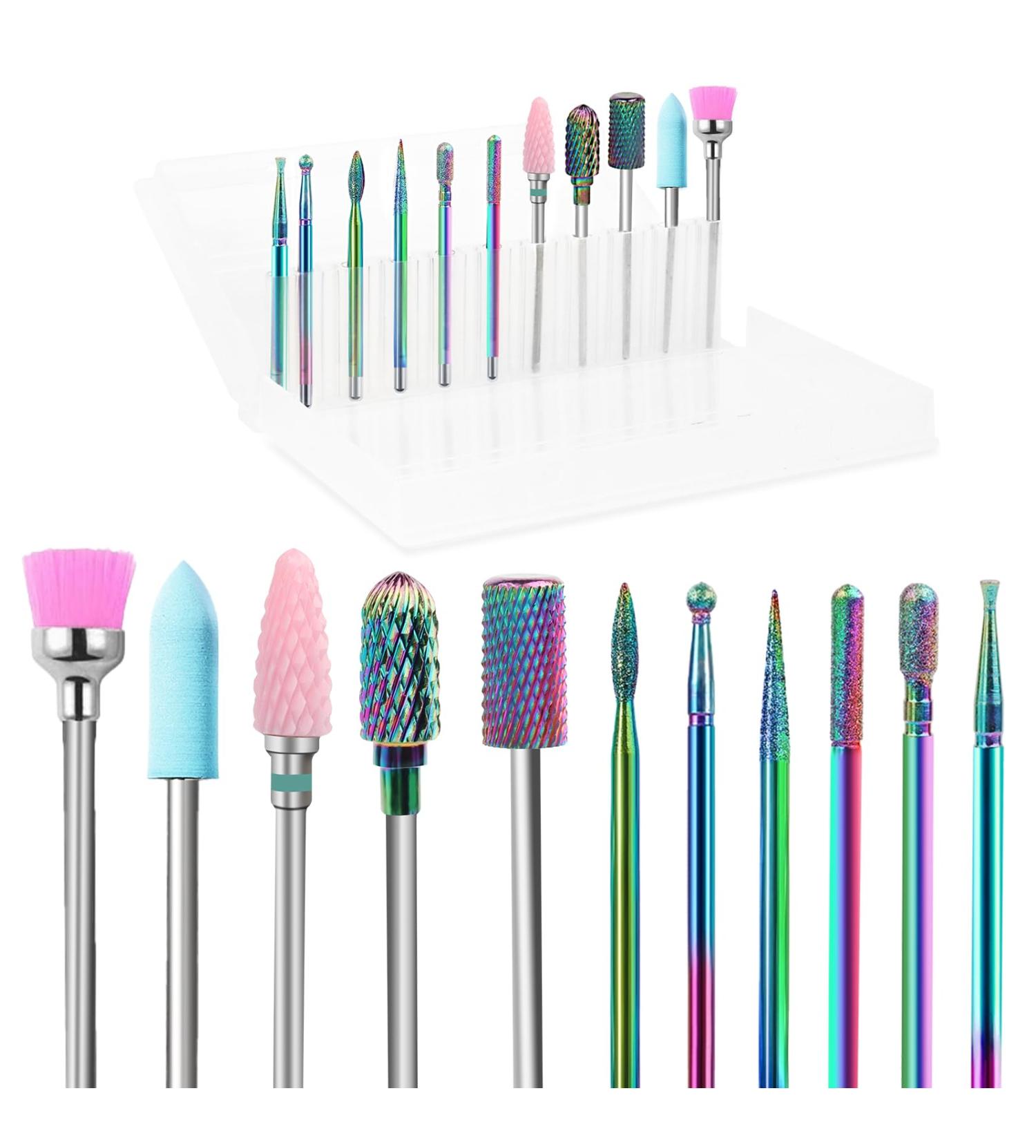 VMUGGA 11-Piece Nail Miller Attachments Set | Electric Cuticle Milling Bits for Gel & Acrylic Nails | Manicure & Pedicure Accessories for Nail Care - Buy Online on GoSupps.com