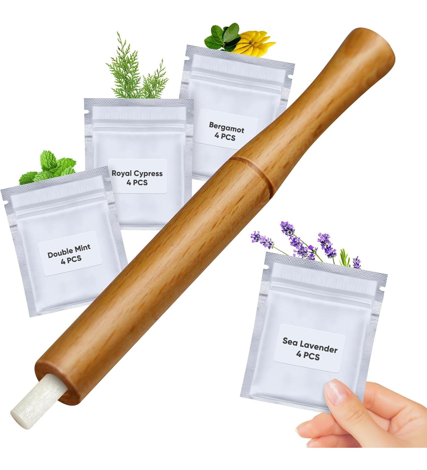 Quit Bad Habit Air Device Refreshing Refresh Natural Plant ExtractLifts Spirits Upgraded Version Wood 4 Pcs - Buy Online on GoSupps.com