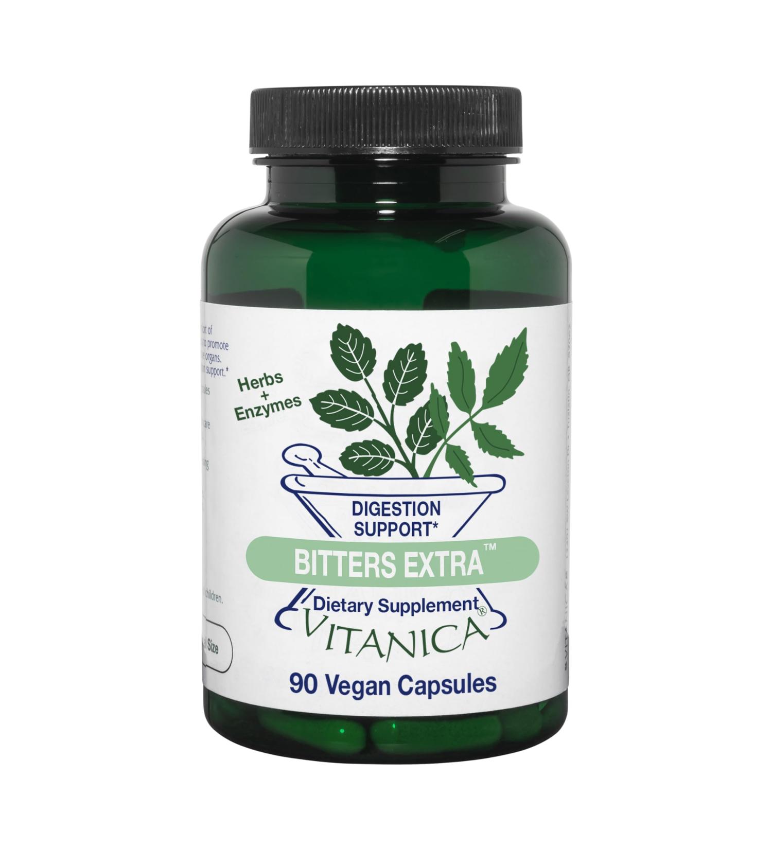 Vitanica Bitters Extra Digestion Support Vegan 90 Capsules Bitters Extra Pro Logo 90 Count (Pack of 1) - Buy Online on GoSupps.com