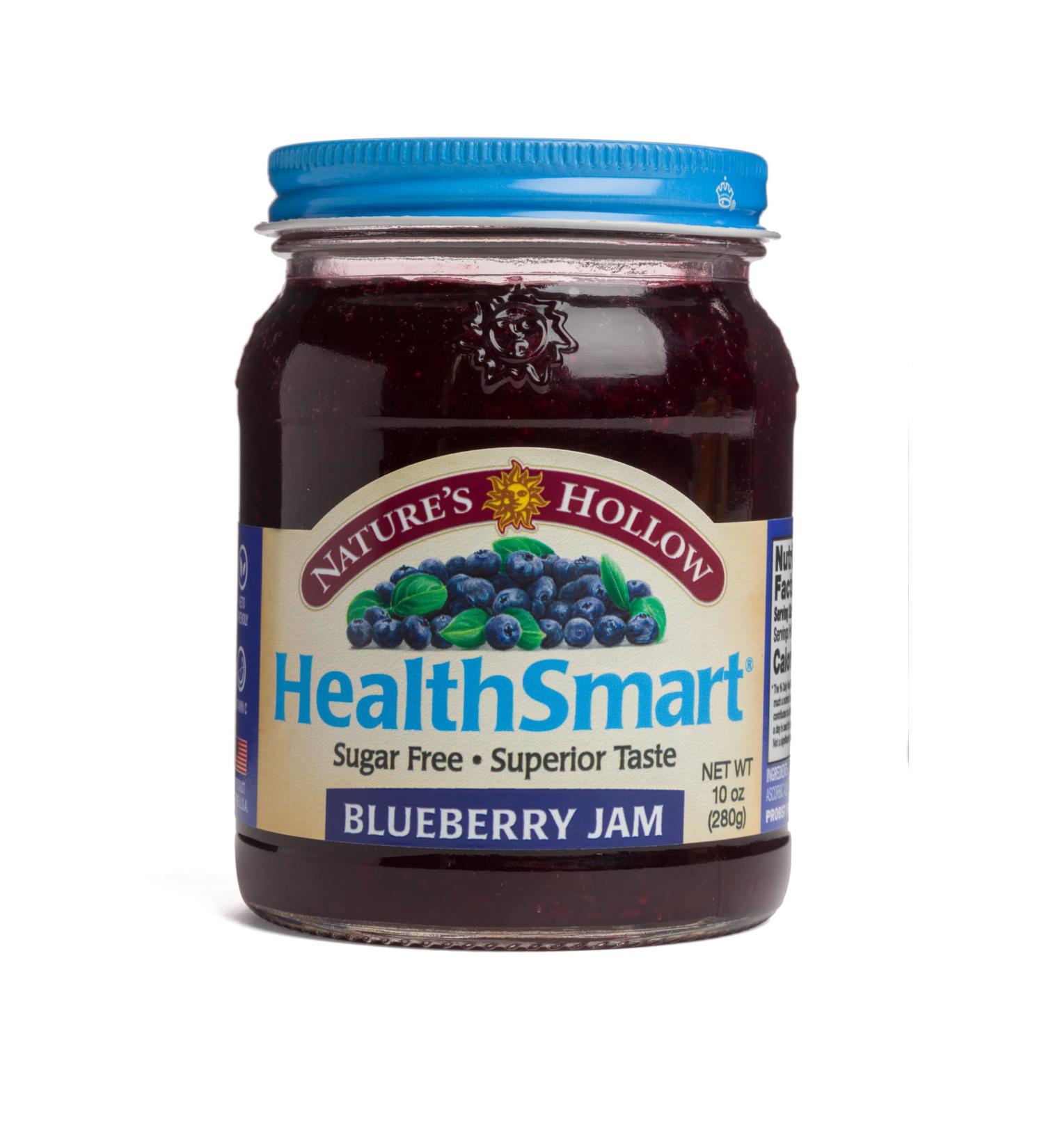 Nature's Hollow Sugar-Free Blueberry Jam Preserves - 10 Ounce | GMO-Free, Keto, Vegan, Gluten-Free - Buy Online on GoSupps.com