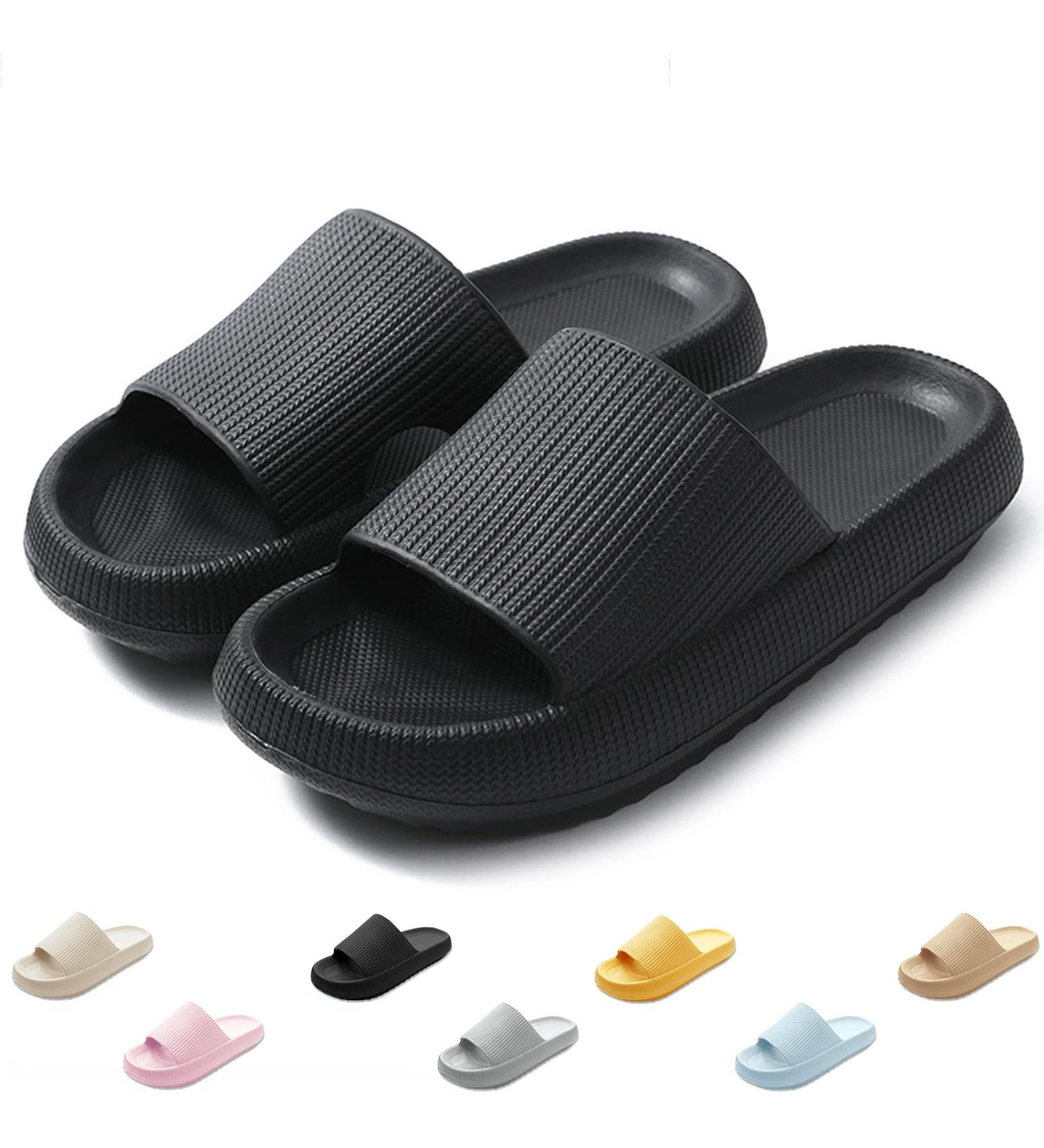 QJJQ Bathing Shoes for Men & Women | Cozislides Original Slipper | Super Soft Summer Flip Flops | Black 40/41 EU - Lightweight Comfort for Beach & Pool - Buy Online on GoSupps.com