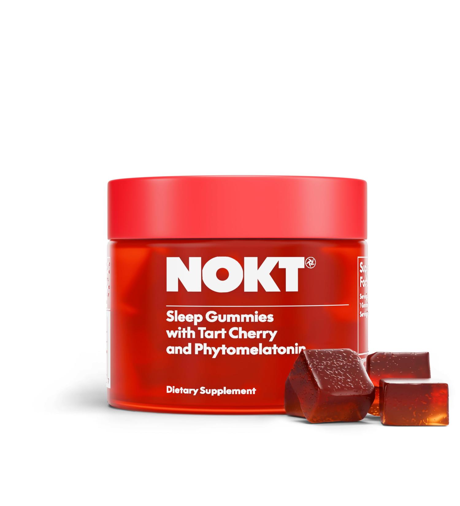 NOKT Sleep Gummies - Tart Cherry & Vegan Melatonin Sugar-Free Gluten-Free Nutritional Supplement 30 Gummies Tart Cherry Flavor Gummy Form Deep Restorative Sleep Support - Buy Online on GoSupps.com
