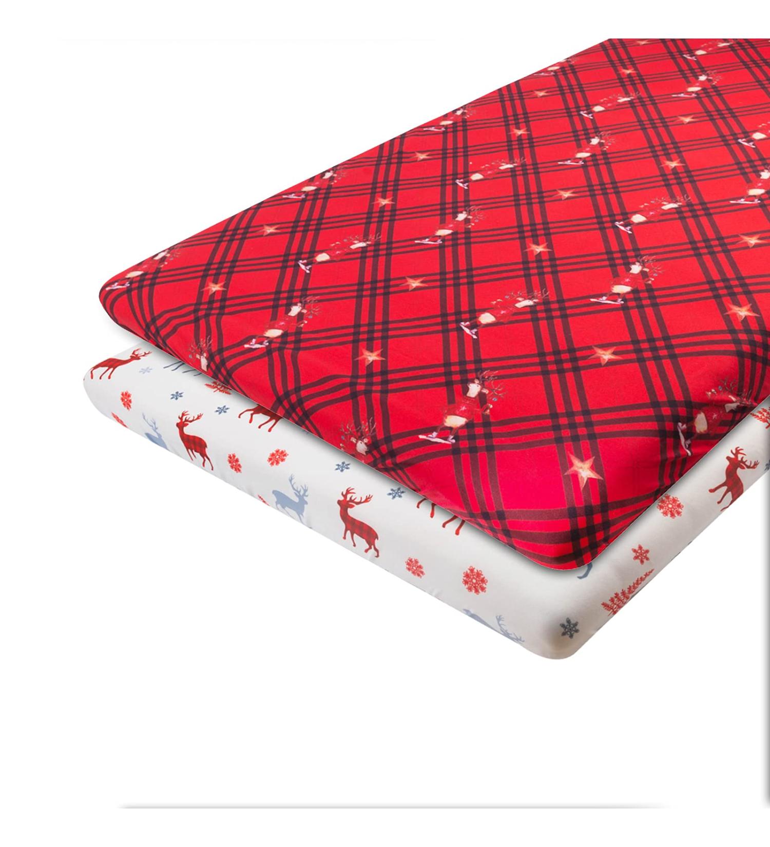 ALVABABY Christmas Jersey Stretchy Pack n Play Playard Sheet/Mini Crib Sheet 2 Pack - Soft & Lightweight Boys and Girls Mattress Cover - 27x39x4 Inches - Buy Online on GoSupps.com