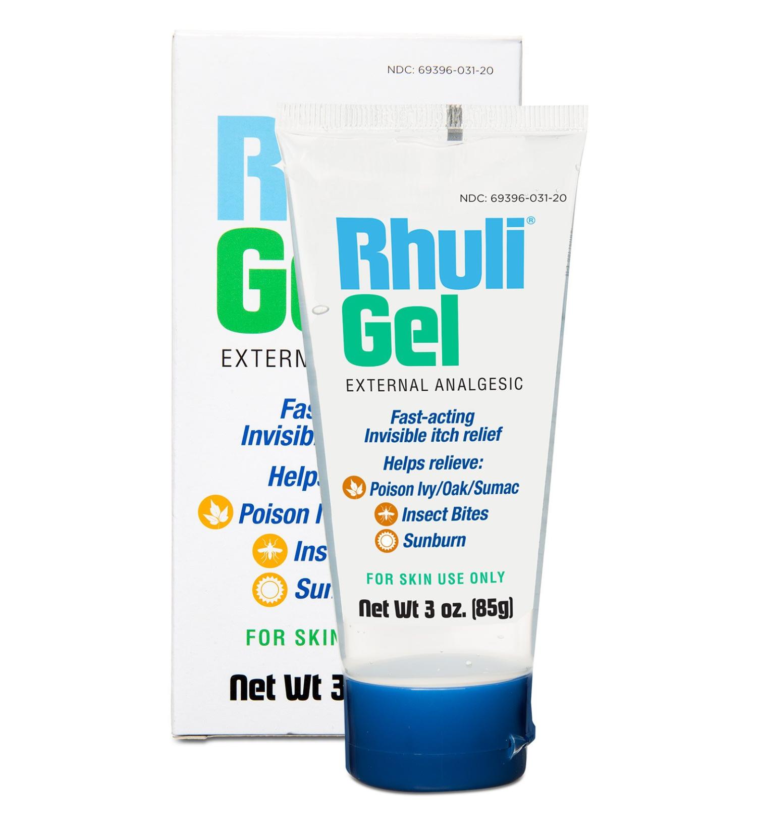 Rhuli Anti-Itch Gel - Cooling Relief for Sunburn, Bug Bites, Poison Ivy & More - 3 Oz Tube - Buy Online on GoSupps.com