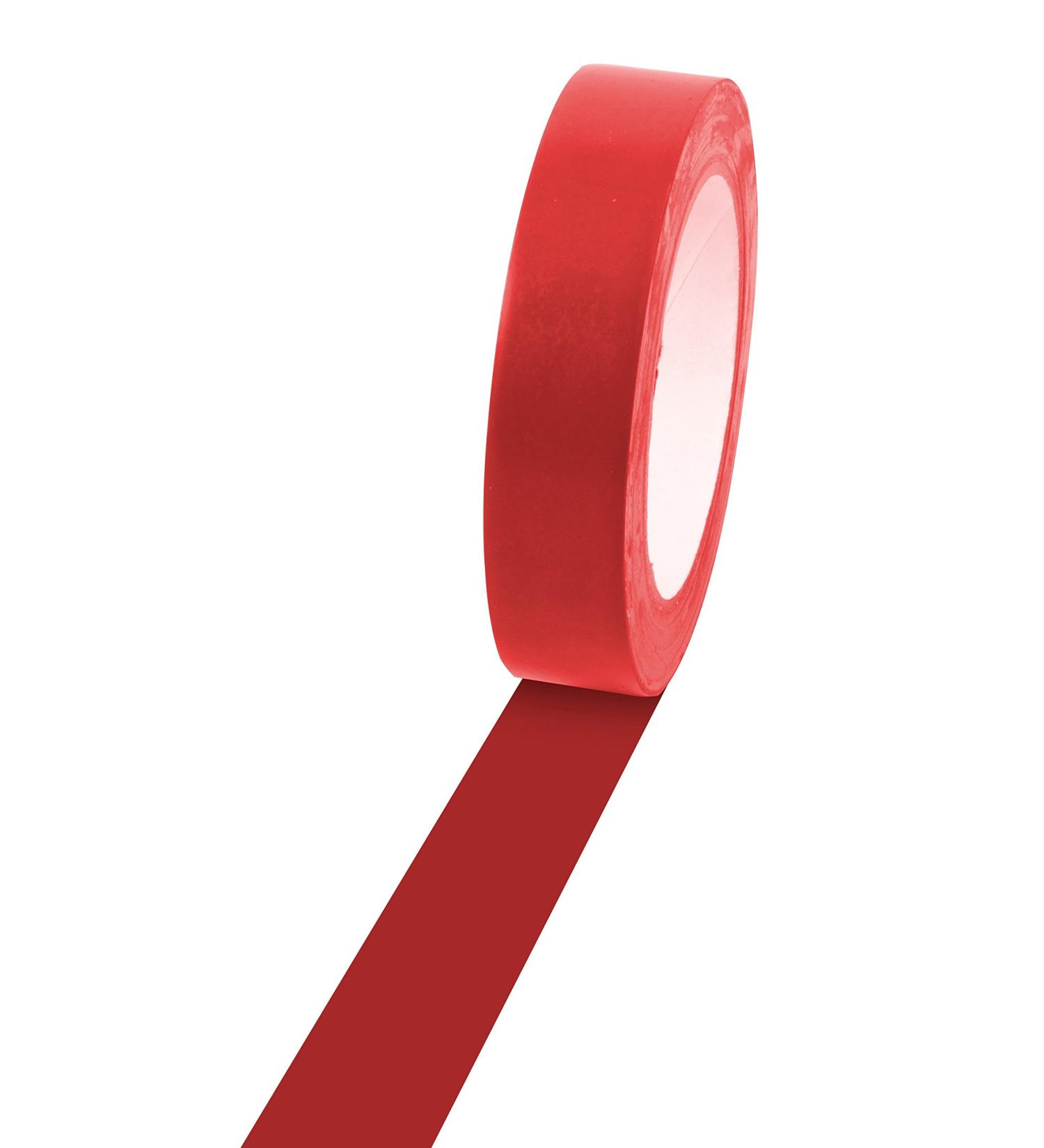 Champion Sports Floor Marking Vinyl Tape for Athletics and Social Distancing - Multiple Colors and Lengths 1" X 60yd Red