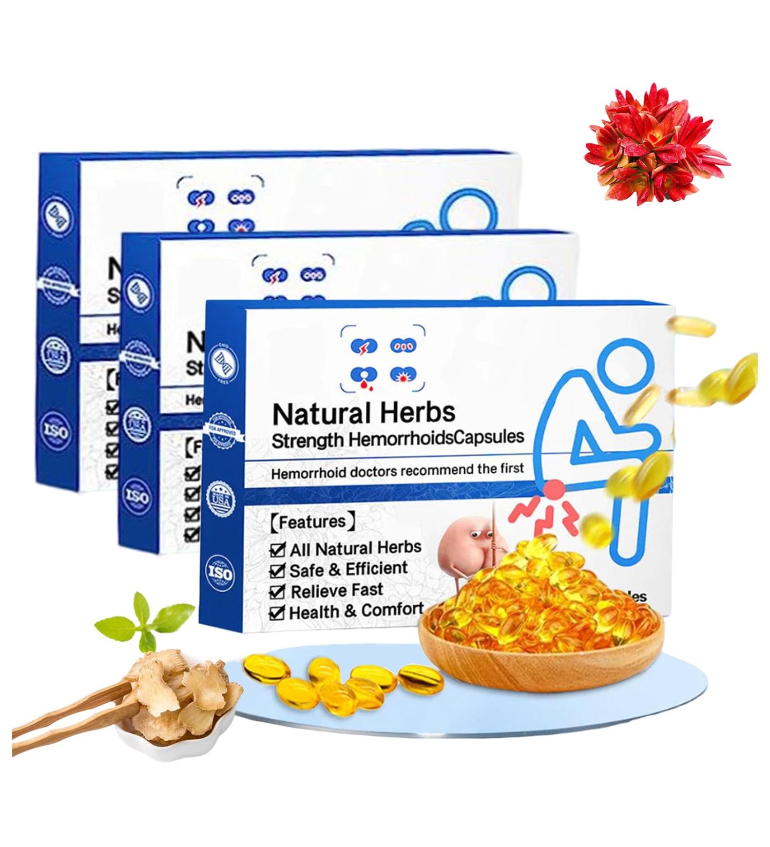 FEETT Heca Herbal Hemorrhoid Capsules - Natural Relief Suppository - Buy Online on GoSupps.com