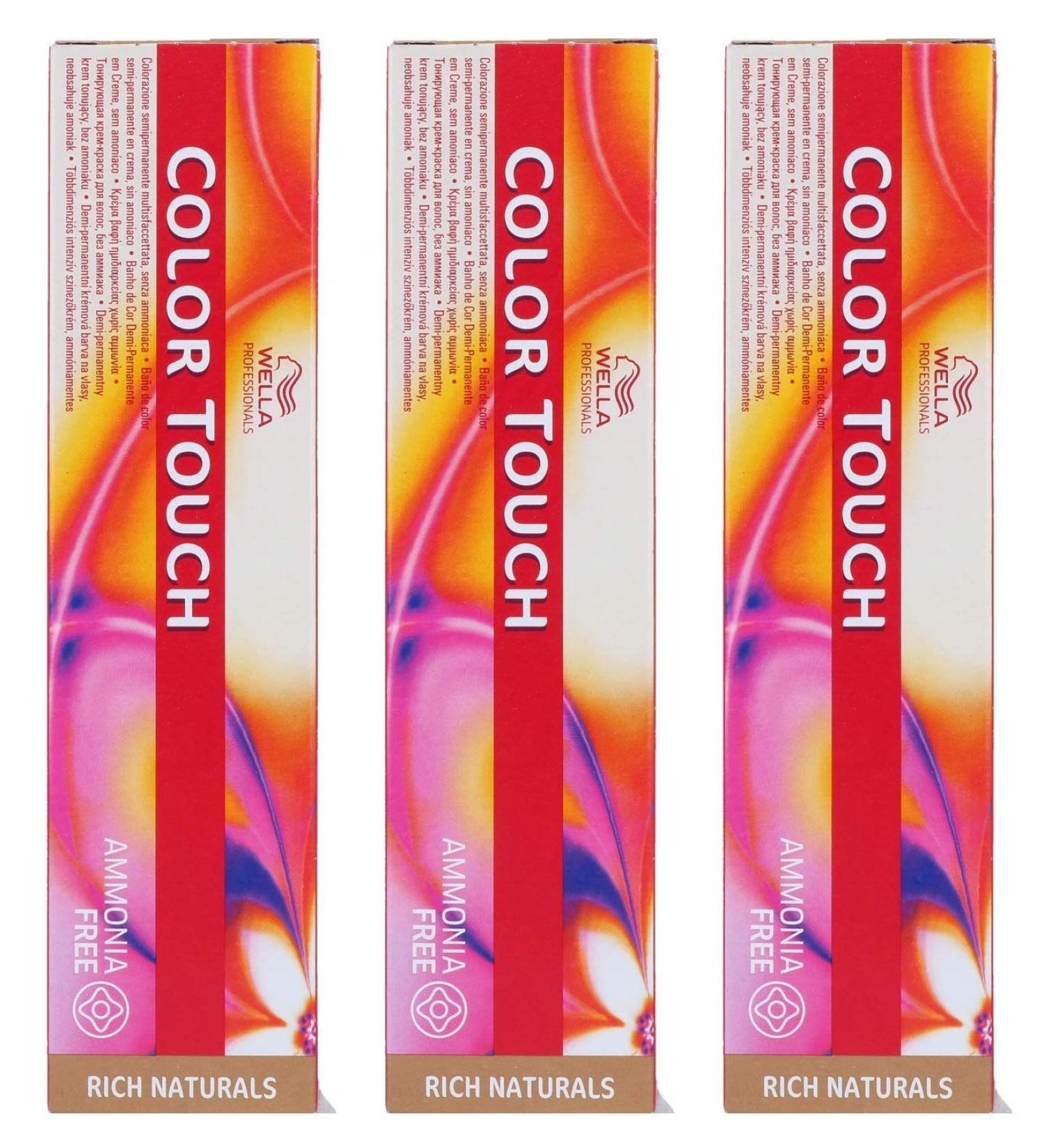 Wella 3 pack Color Touch 60 ml Rich Naturals 8/38