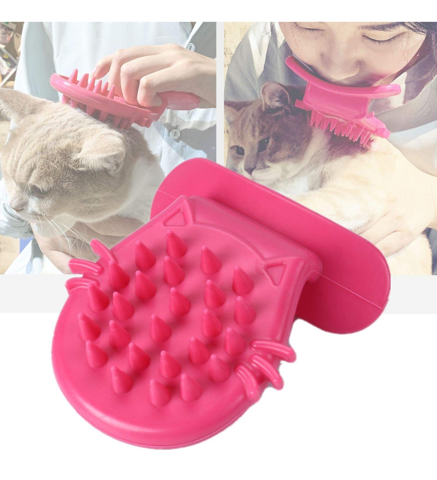 PETCYY Cat Brush Shedding Grooming | Soft Massage Tongue Brush for Cats | Mimics Mama Cat Licking | Comforting Pet Gift (Rose Red) - Buy Online on GoSupps.com