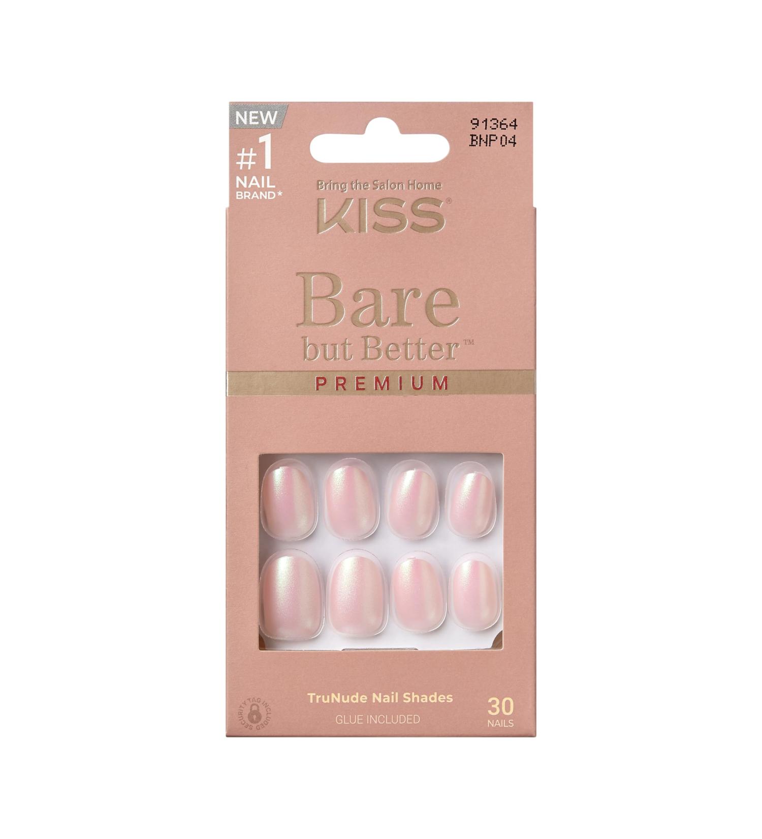 KISS Bare But Better Press-On Nails - Mocha Light Nude Oval Shape Short Size Includes 30 Nails & Accessories | Ships Internationally - Buy Online on GoSupps.com