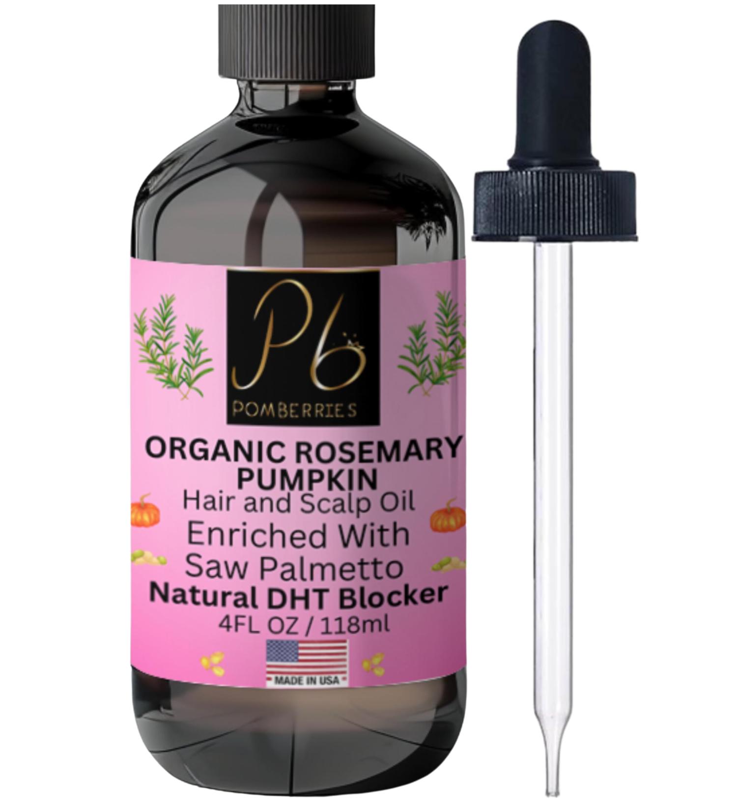 Organic Hair Growth Oil 4 fl oz - Rosemary & Saw Palmetto | Natural DHT Blocker Reduces Hair Loss Strengthens Roots | Unscented All Hair Types Unisex - Buy Online on GoSupps.com