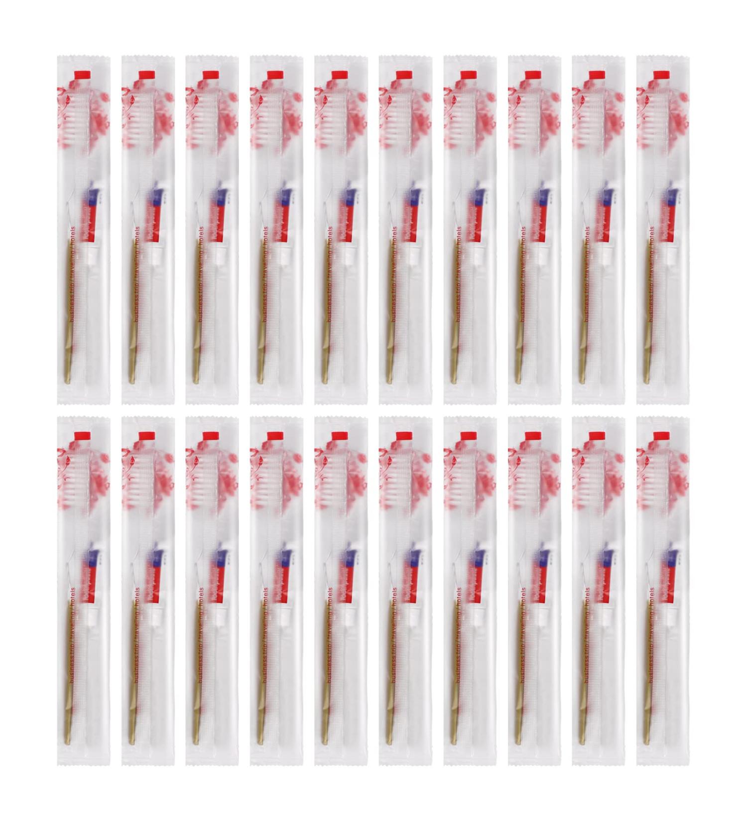 Disposable Toothbrushes with Toothpaste - 100 Pack 5 Mixed Colors | Ideal for Travel & Hygiene - Buy Online on GoSupps.com