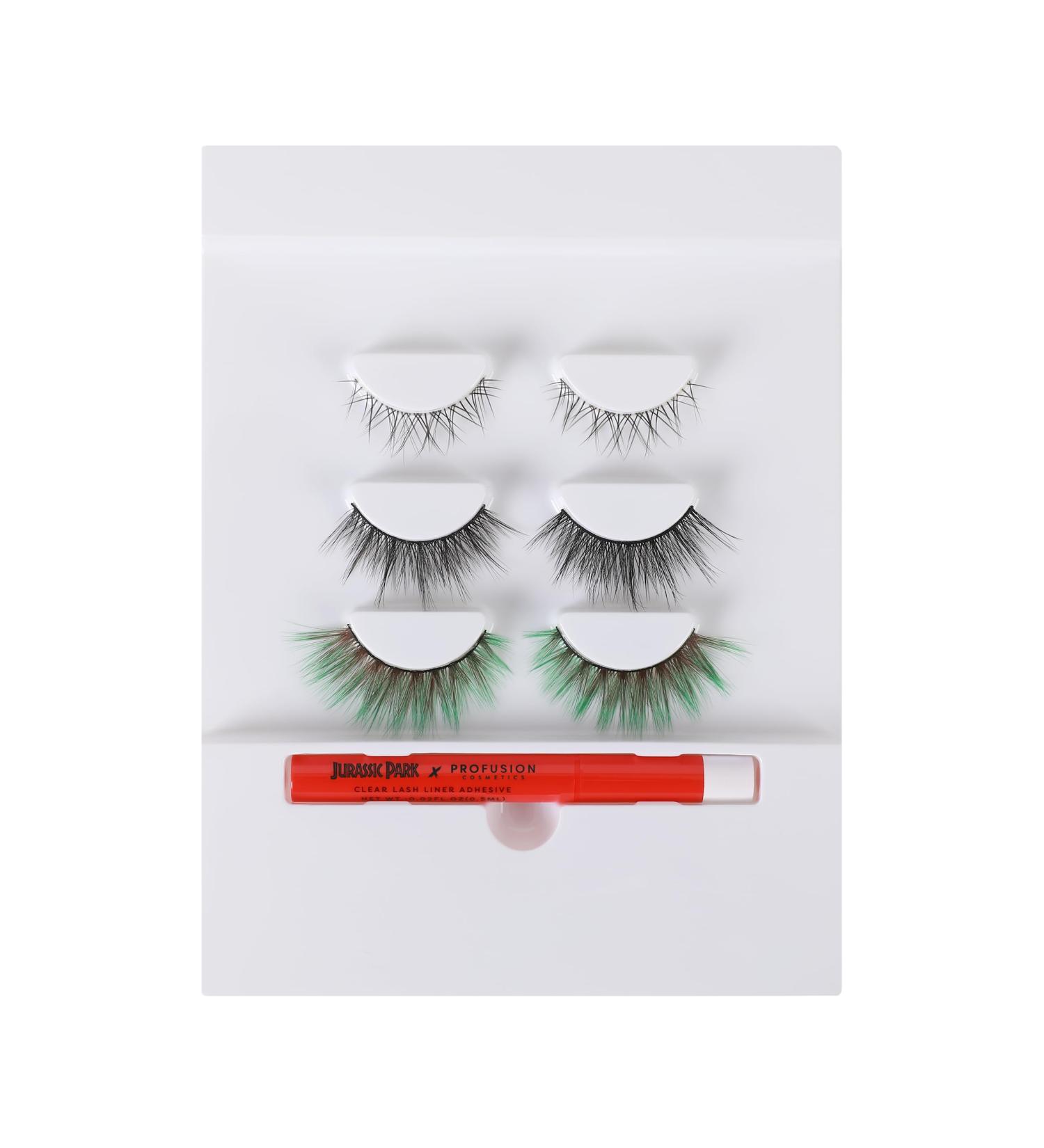 Shop Profusion Cosmetics Jurassic Park 10 000 Volts Faux Mink Lash Set - Reusable Strip Lashes with Super Slim Band & Real Lash Extension Fibers - Buy Online on GoSupps.com