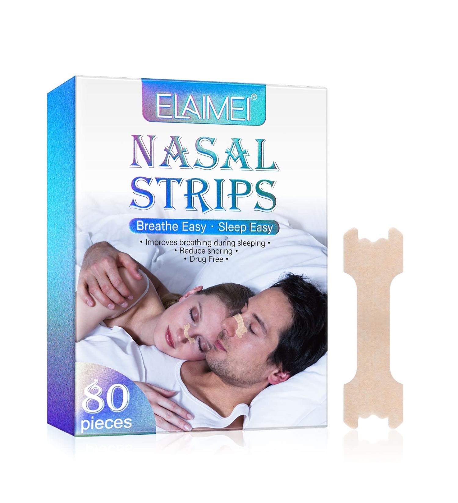 Nasal Strips (80 Pack) for Snoring Relief, Congestion, and Improved Breathing - Drug Free - Buy Online on GoSupps.com