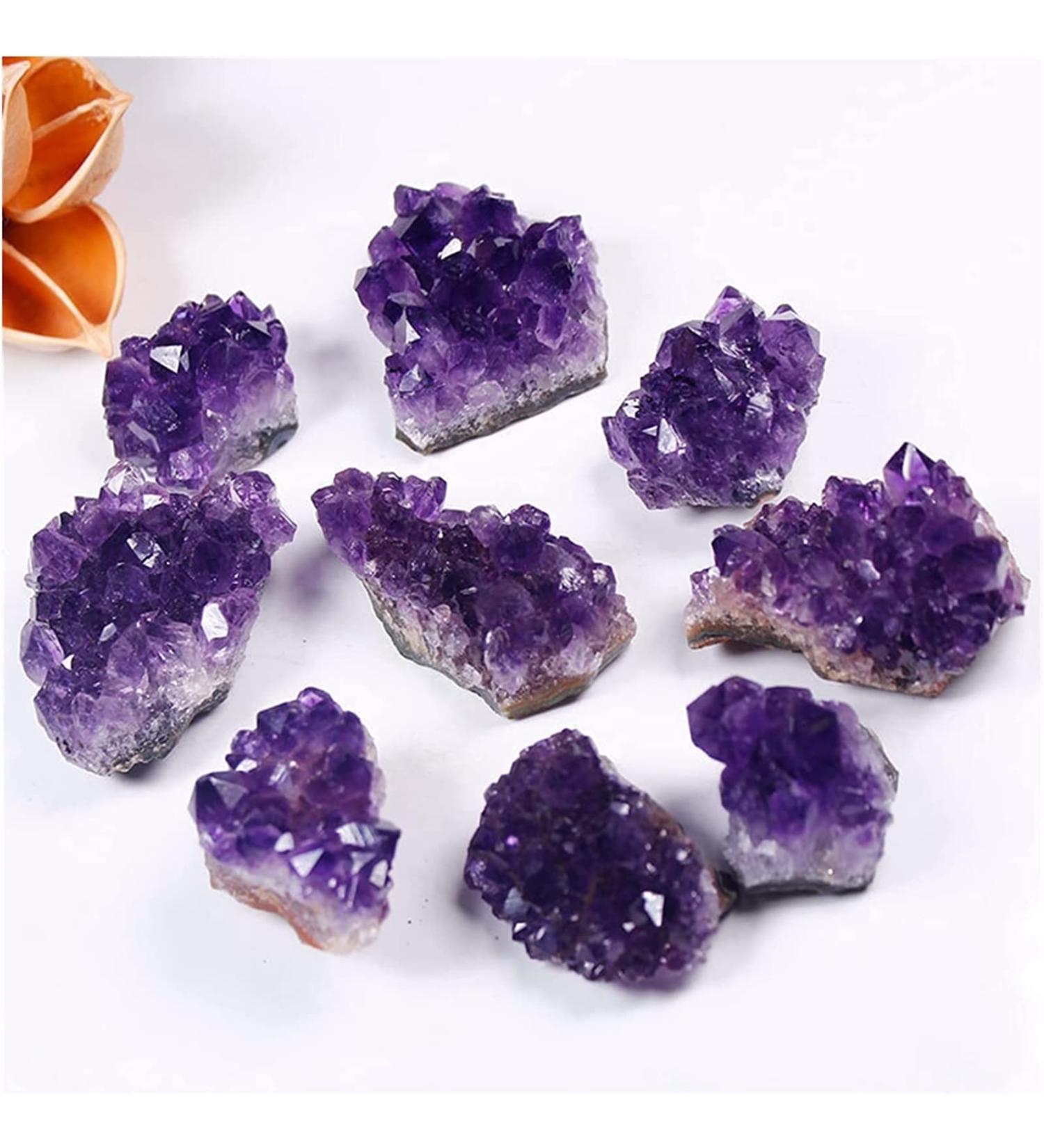 Natural Crystal Rough Amethyst Rough Stone Natural Raw Purple Brazilian Amethyst Quartz Crystal Cluster Druzy Geode Stones Home Decoration Crafts Ornament (Color : 9 Size : 60-80g) 60-80g 9 - Buy Online on GoSupps.com
