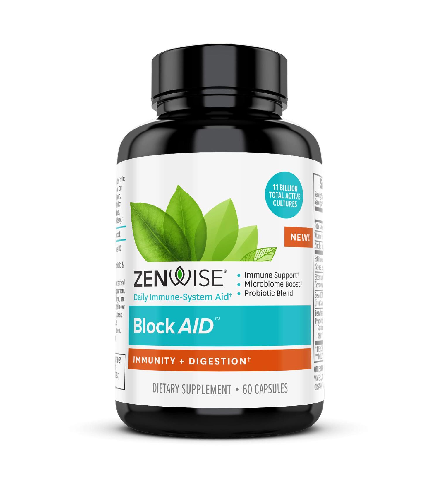 Zenwise Health BlockAID Immunity + Digestion 60 Capsules - Boost Your Health - Buy Online on GoSupps.com