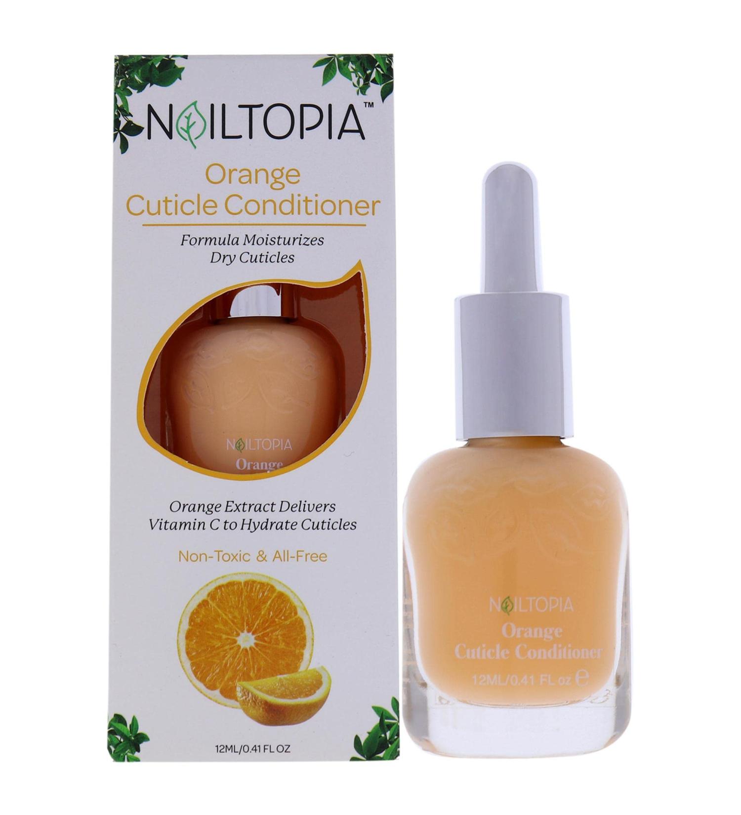 Nailtopia Orange Cuticle Conditioner - Strengthening Treatment for Dry Skin and Nails - Vitamin C Hydration - All Natural Vegan Formula - Buy Online on GoSupps.com