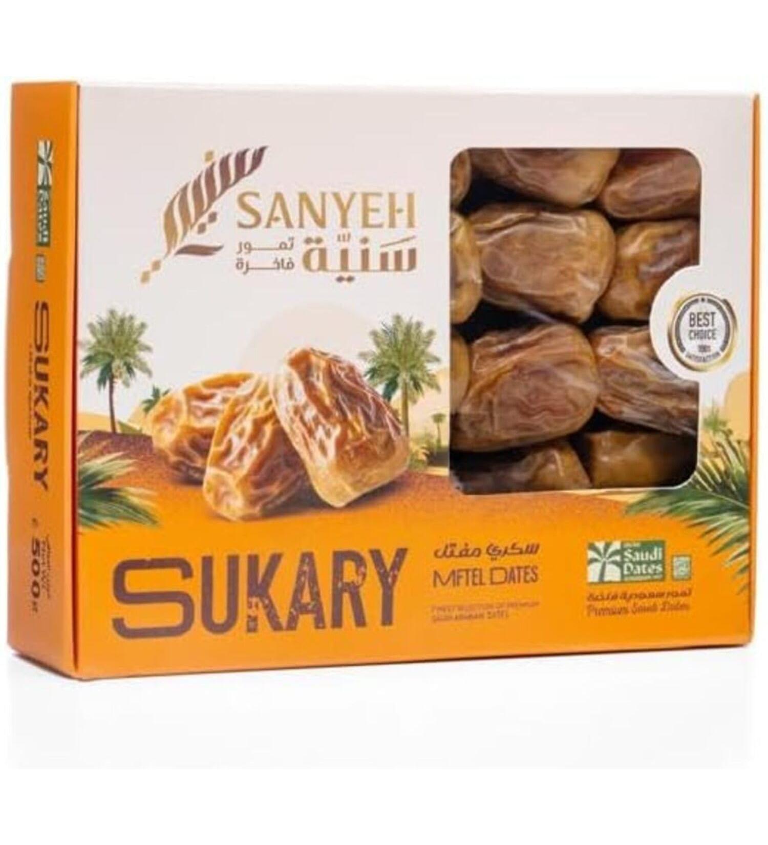 Sanyeh Dattes Sukkari Mofatel Premium Bo te de 500g Dattes saoudiennes fondantes go t sucr naturel riches en fibres 100% naturelles - Buy Online on GoSupps.com