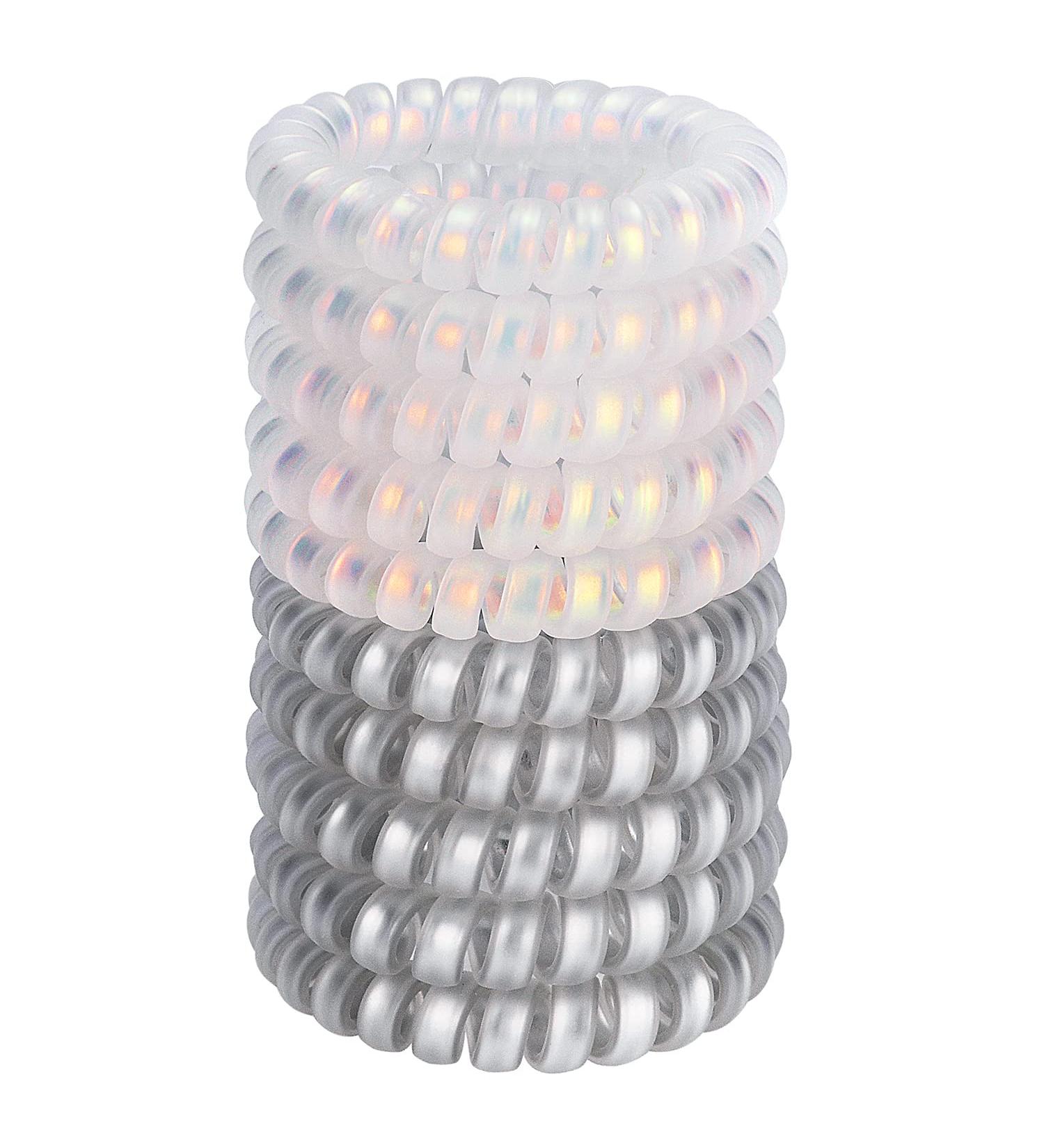 Jesslab Spiral Hair Ties - 10 PC Traceless Telephone Cable Hair Tie Set for Girls & Women | No-Damage Ponytail Holder - Color Sorted (#11) - Buy Online on GoSupps.com