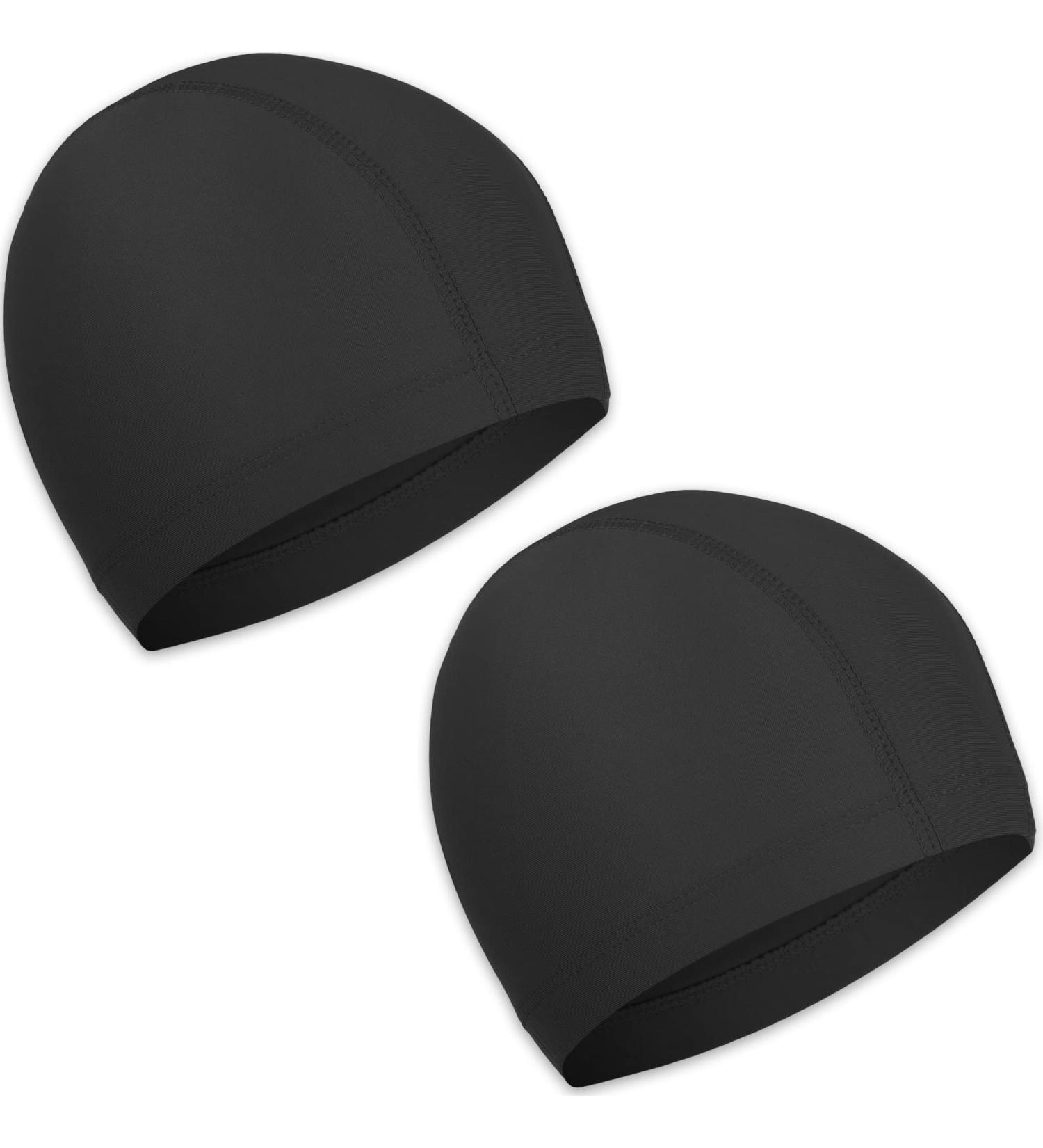 Unisex Bathing Cap - Flexible & Protective Swimming Caps for Long Hair - 2 Pack Black for Kids & Adults - Buy Online on GoSupps.com