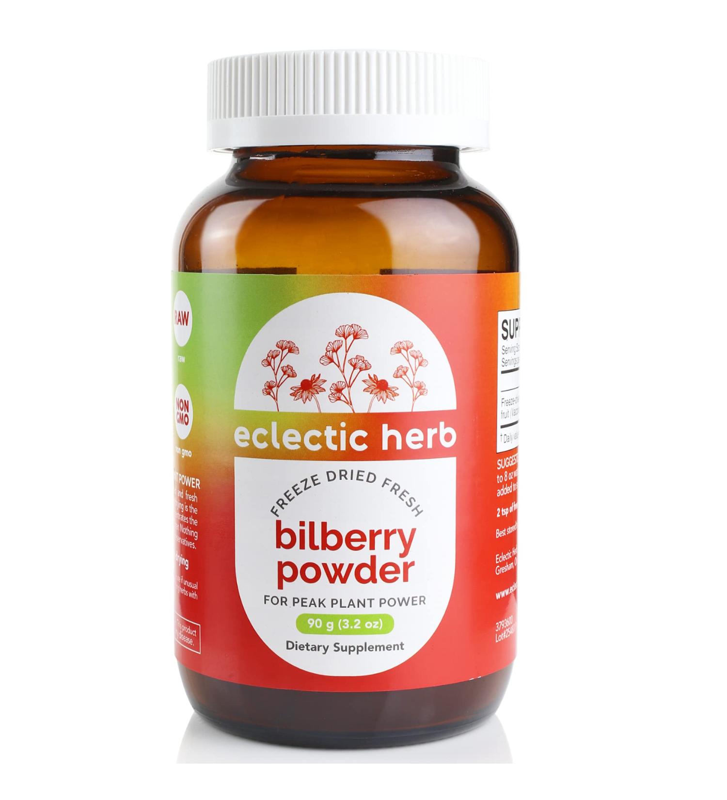 Eclectic Institute Freeze-Dried Bilberry Powder 3.2 oz â€“ Whole Food Antioxidant Superfood - Buy Online on GoSupps.com