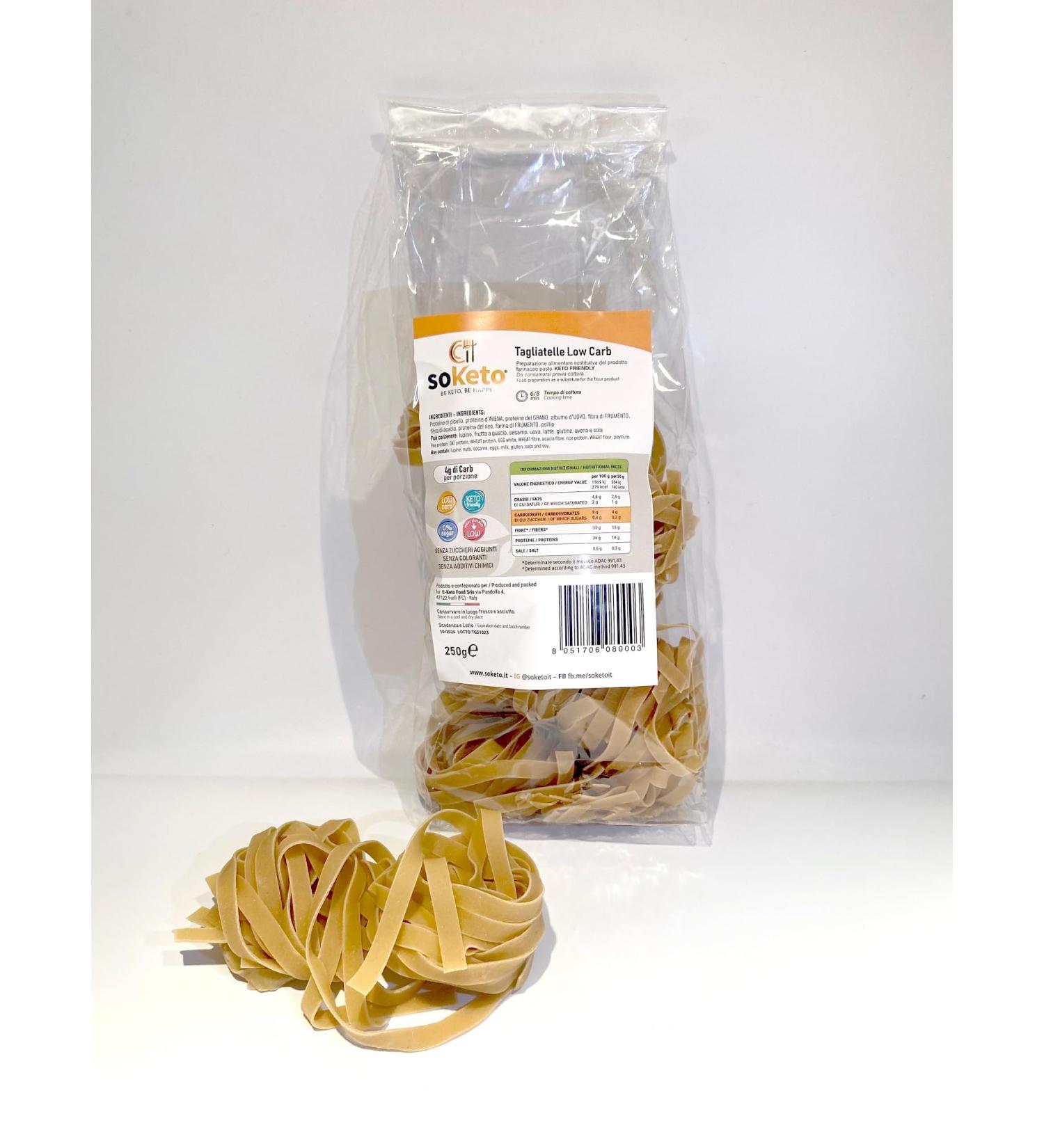  SOKETO Keto Fettuccine Zero Carb Noodles Soketo (2 x 250g) for Keto or Low Carb Diet - 4g of carbs and 0.2g of sugars per serving - Buy Online on GoSupps.com