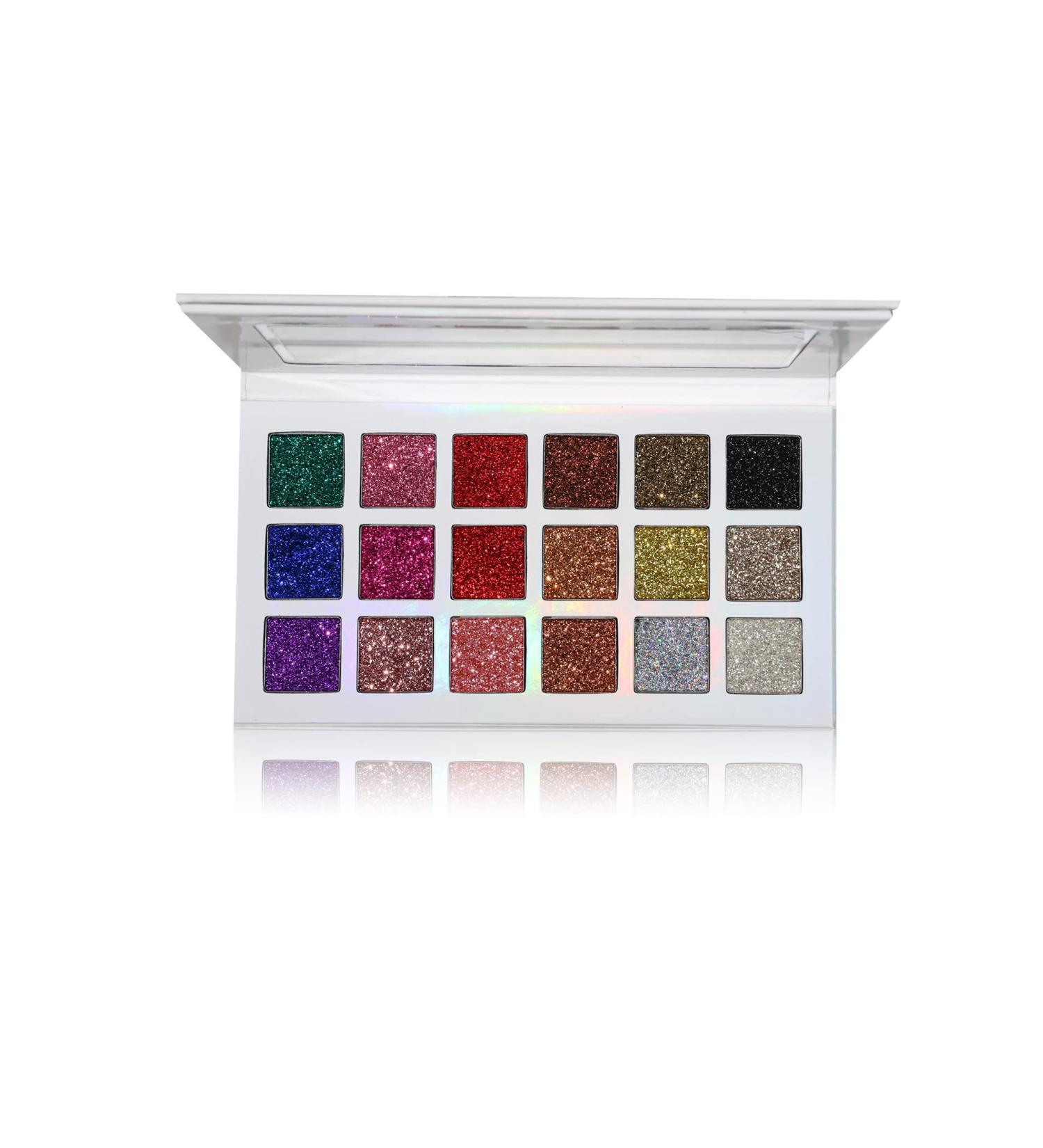 YNZON Eyeshadow Palette: 18 Color Longlasting Glitter, Shimmer Metallic Sparkle Eye shadow Pallet - Perfect Christmas Gift for Women and Girls - Buy Online on GoSupps.com