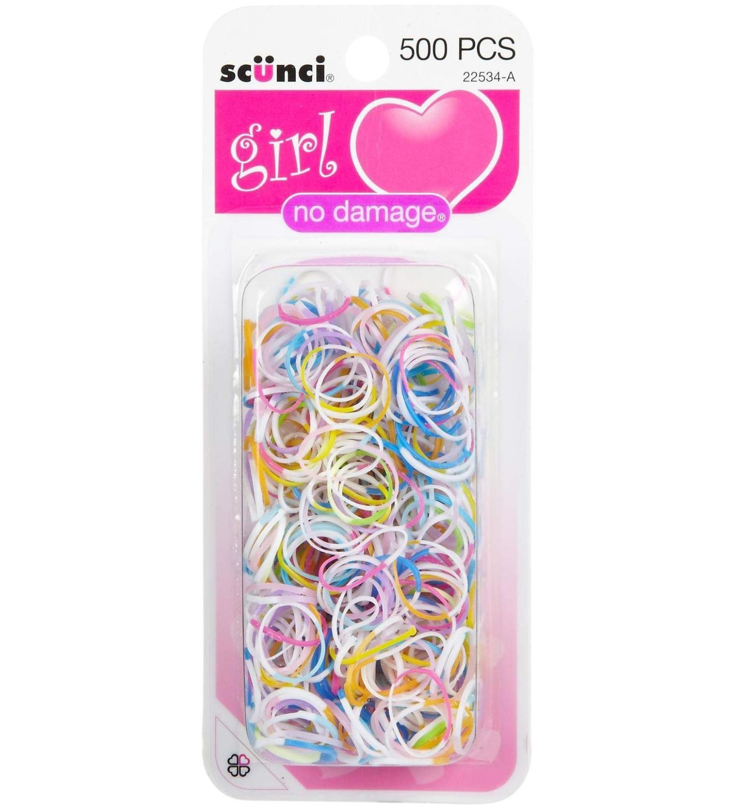 Scunci Girl No Damage Polyband Elastics 500 ea Assorted