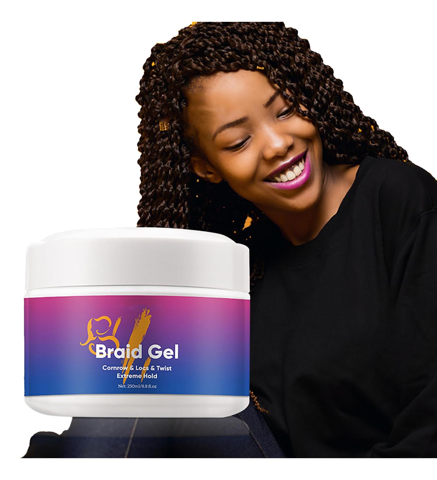 Joyeee Braiding Gel Twist and Lock Edge Control Gel for Hair Definition Curly Hair Favorite No White Residue Extreme Hold and Reduces Frizz for Braids Locks Twists Angles Wavy or Pirple - Buy Online on GoSupps.com