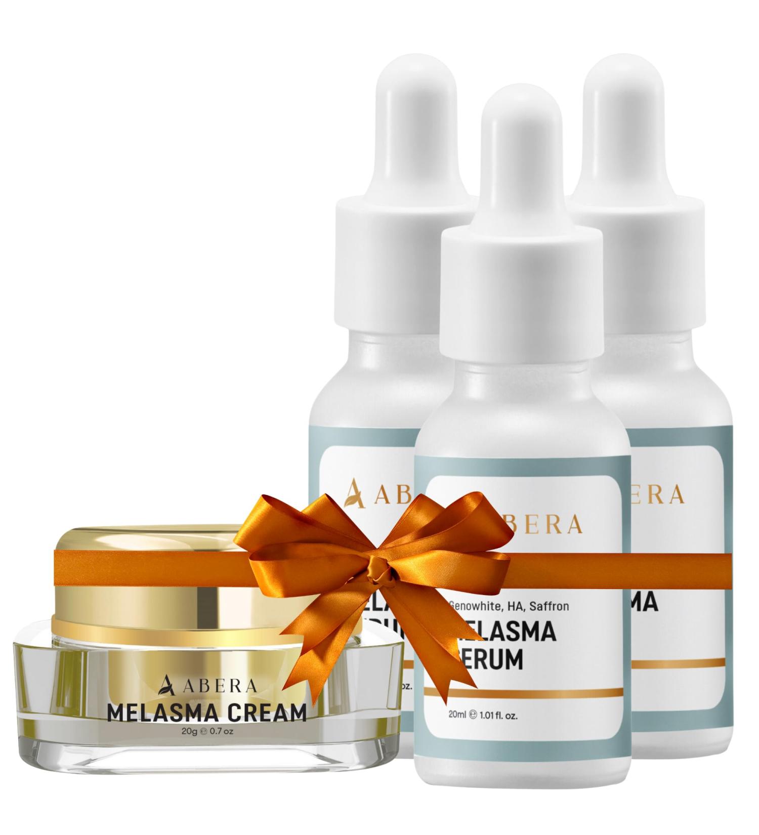 Abera Combo Melasma Treatment for Face Dark Spot Corrector Double Effect with Combo Serum and Cream Abera Melasma Serum with Abera Melasma Cream (3 Serum 1 Cream) - Buy Online on GoSupps.com