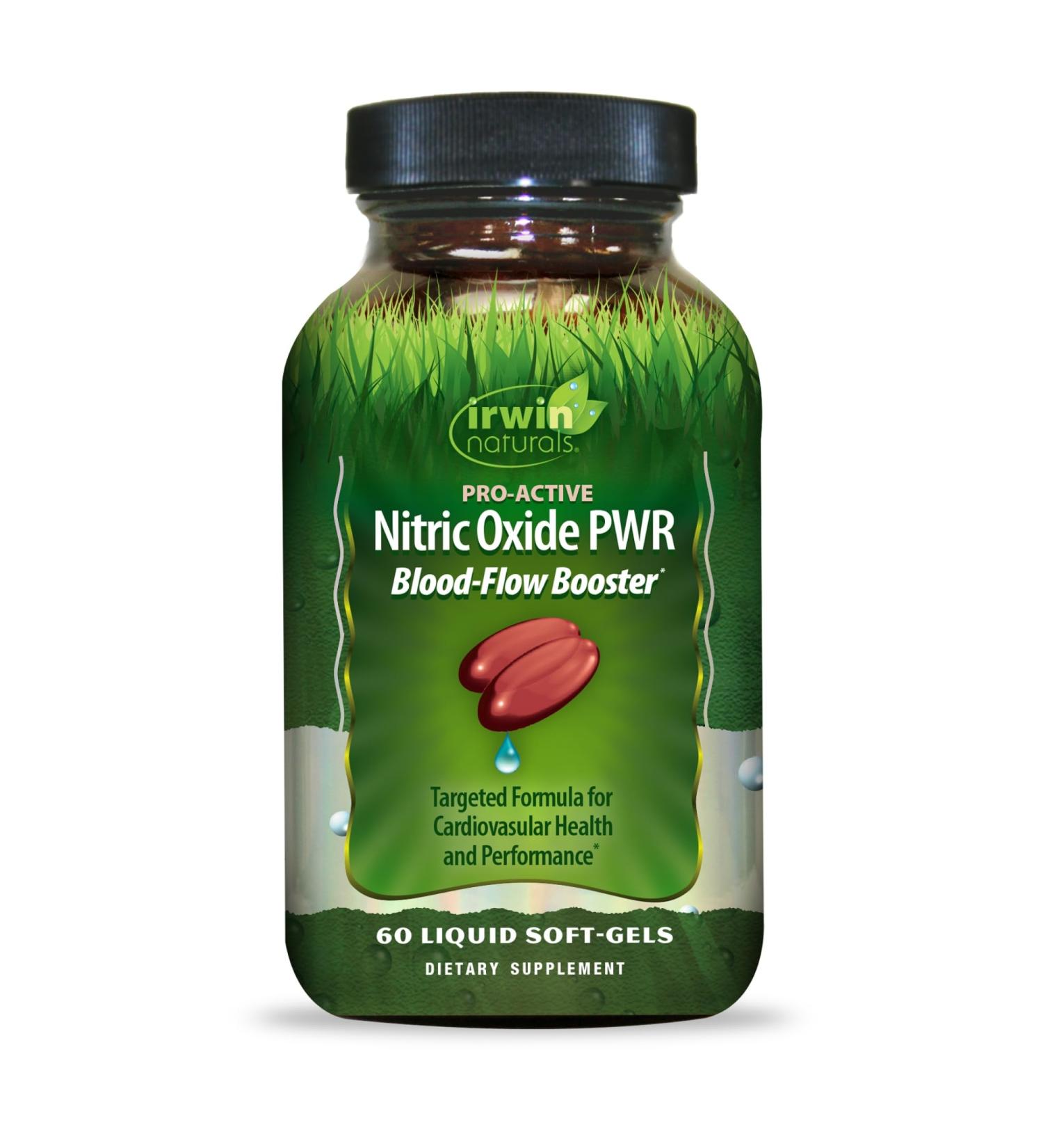 Irwin Naturals Pro-Active Nitric Oxide PWR - 60 Liquid Soft-Gels | Blood-Flow Booster with L-Citrulline Beet Root & Red Spinach - Shop Internationally for Optimal Performance - Buy Online on GoSupps.com