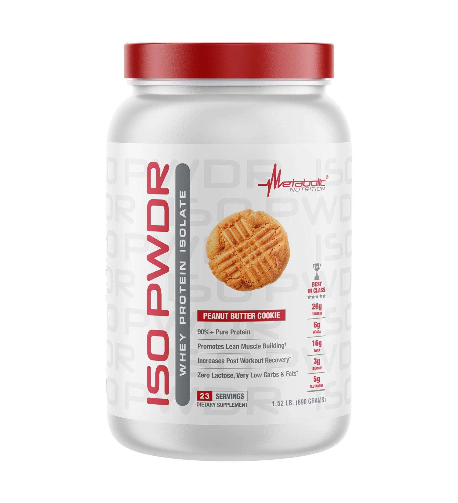 Metabolic Nutrition Whey Protein Isolate - Peanut Butter Cookie 1.54lb | 26g Protein Zero Carbs Fast Digesting Low Fat - Buy Internationally - Buy Online on GoSupps.com